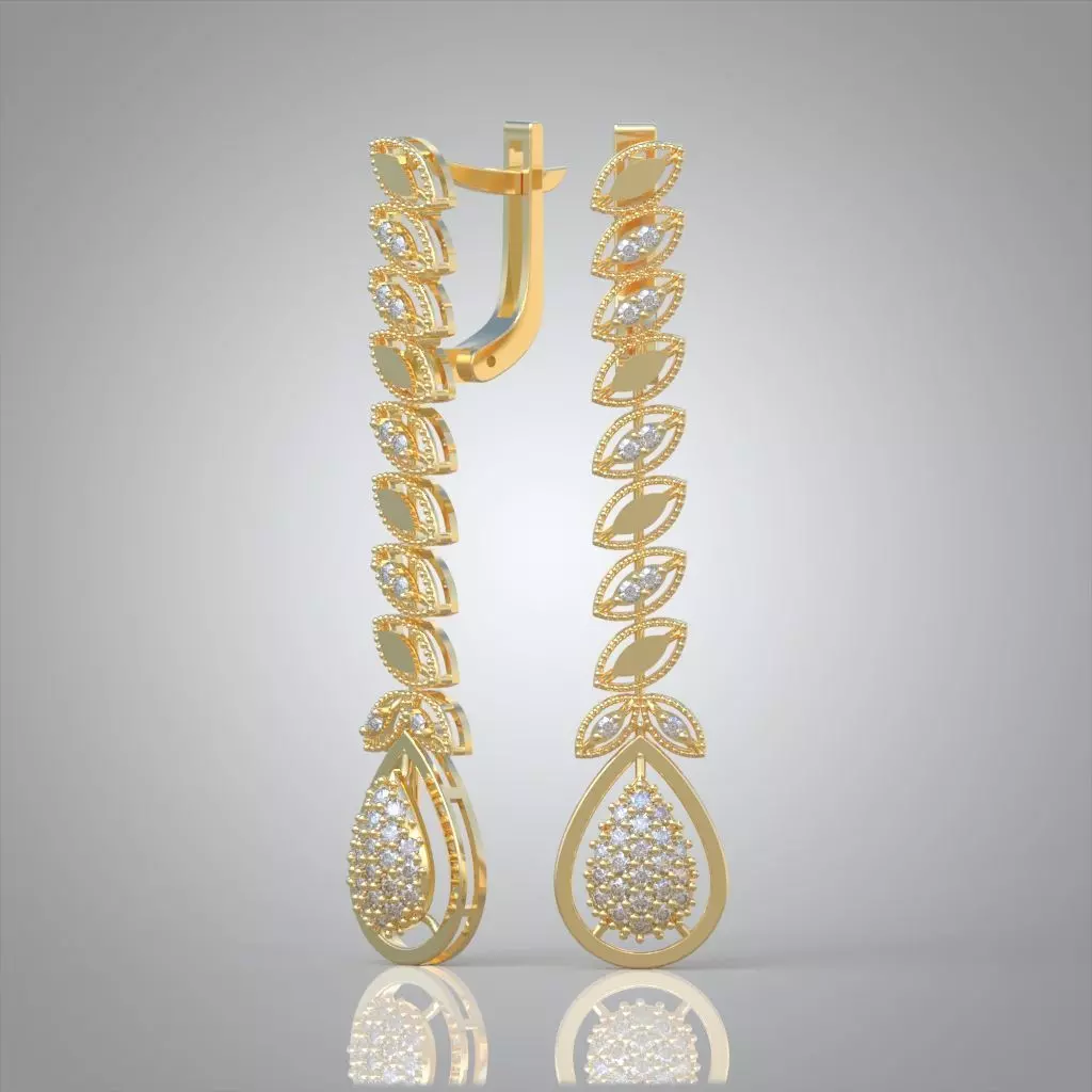 Earring 3D model 3D printable model 0172-8--- 3D print model