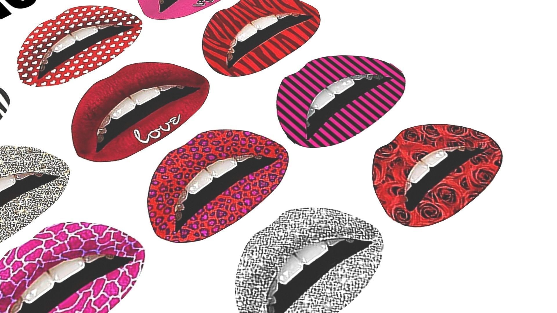 Make Up Stickers 3D model_21