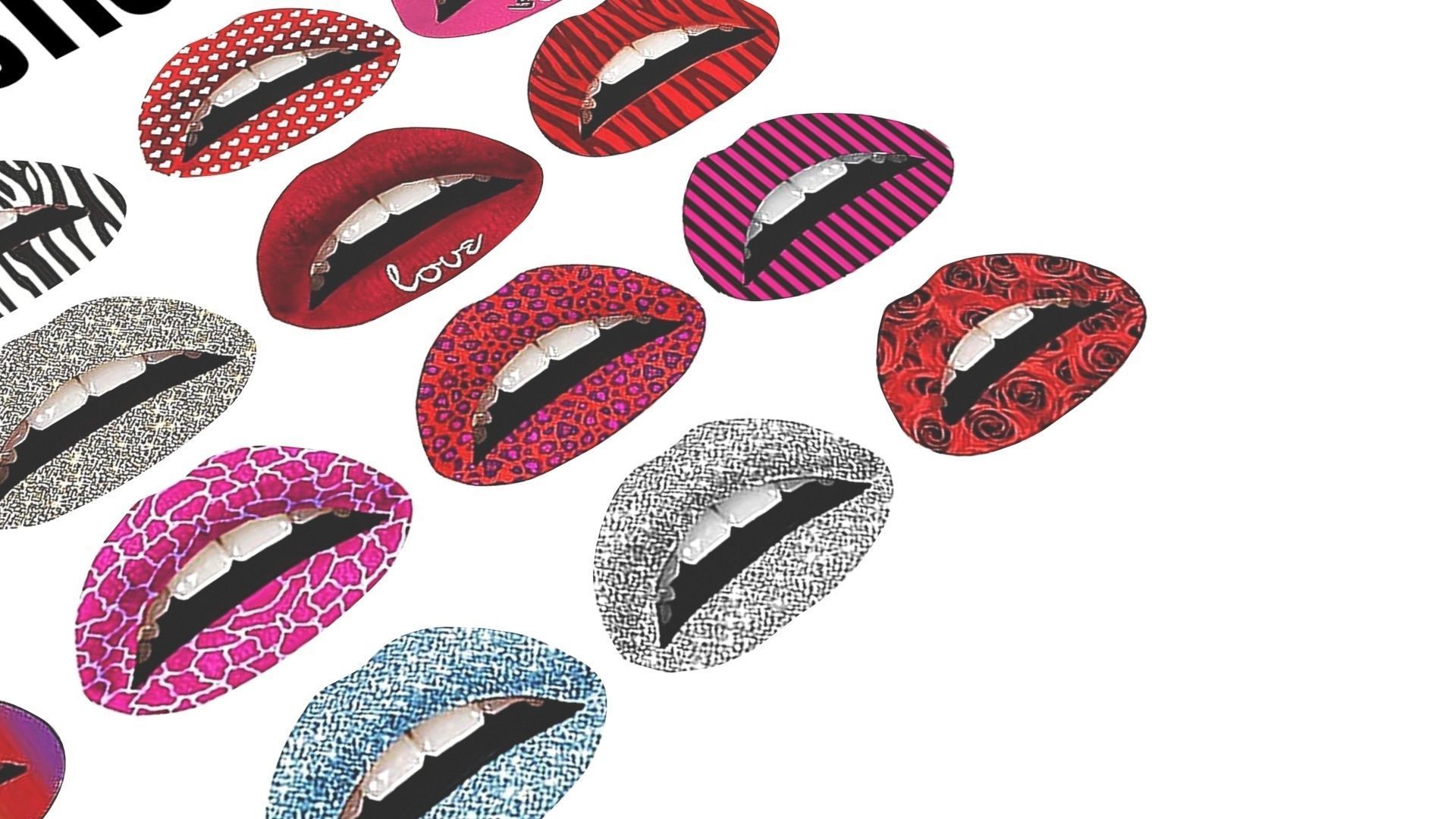 Make Up Stickers 3D model_16