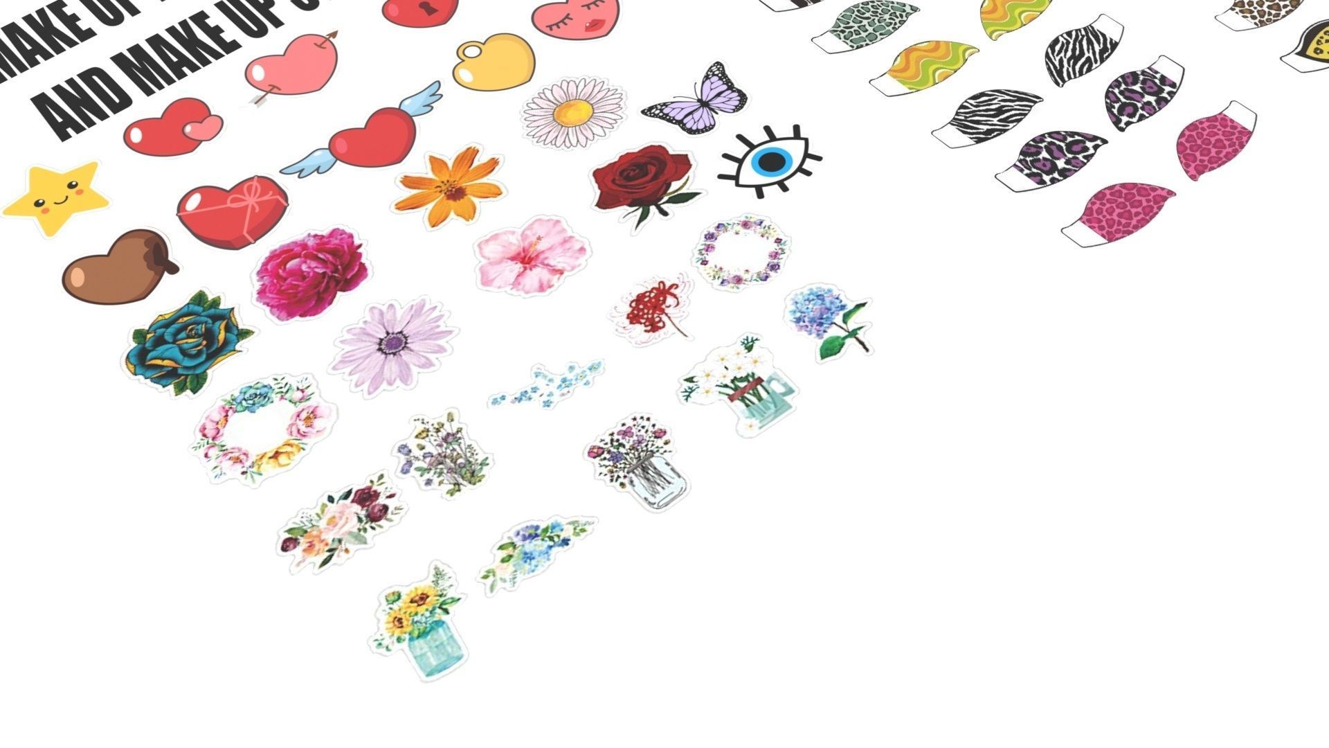 Make Up Stickers 3D model_6