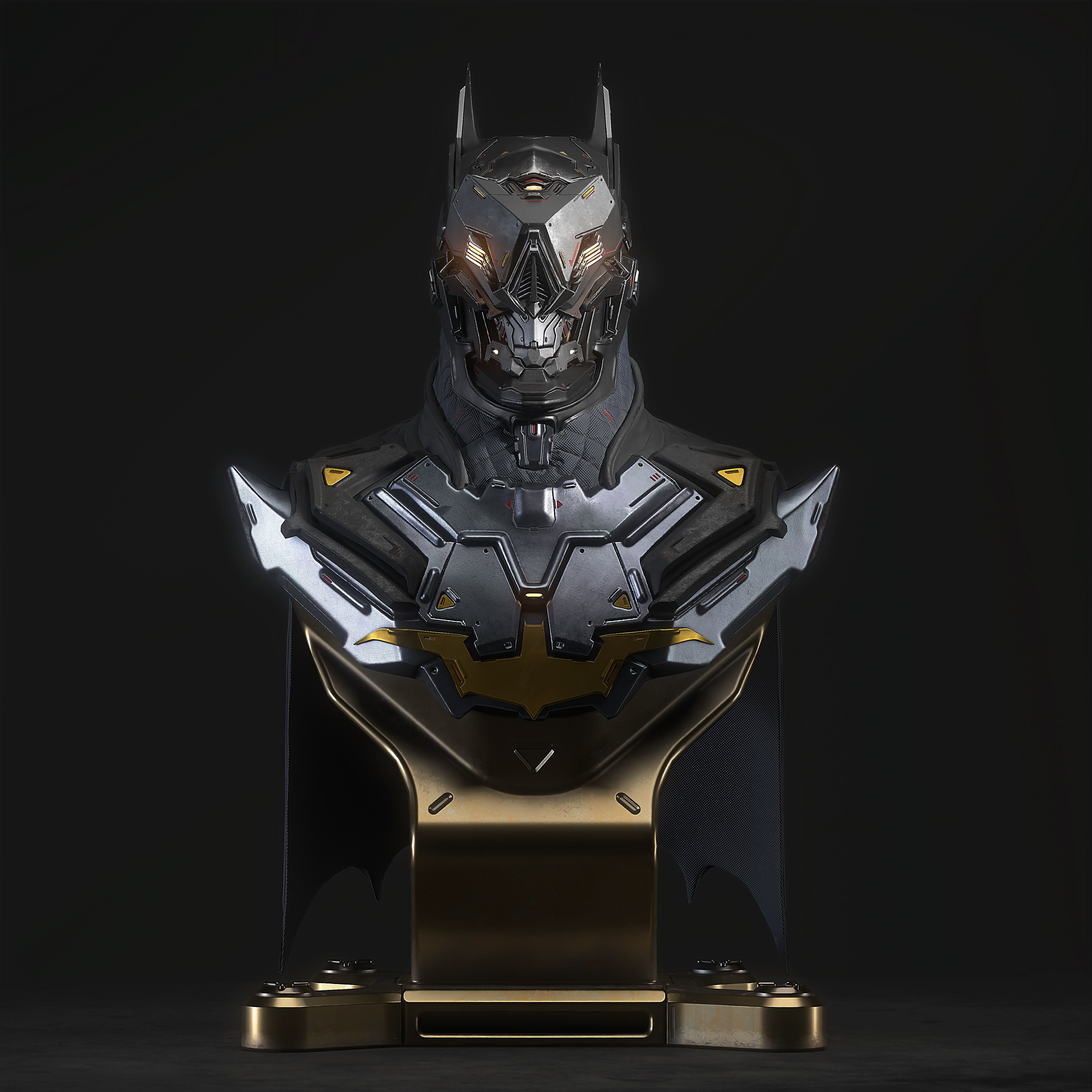 Batman Hardsurface bust 3D print model_5