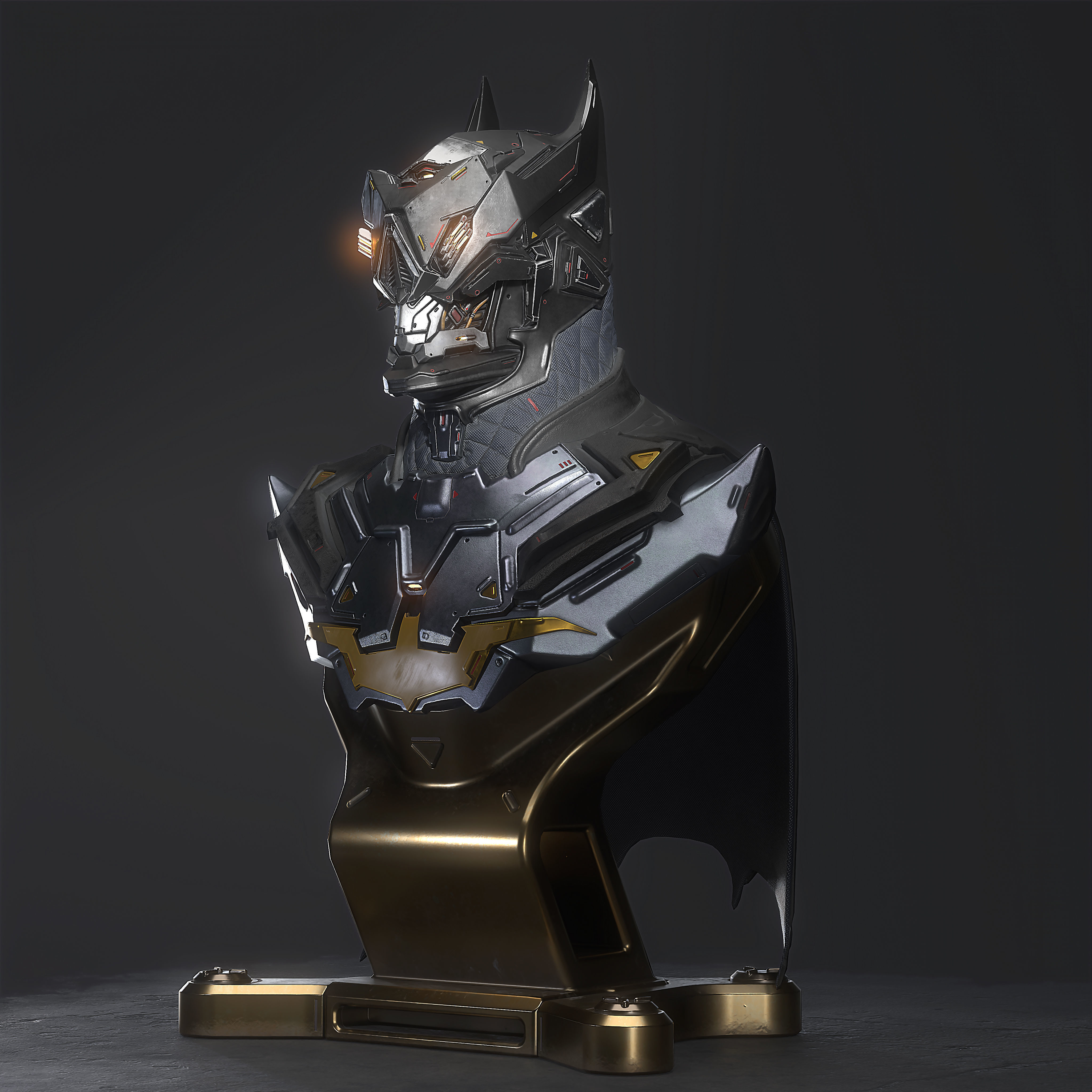 Batman Hardsurface bust 3D print model_4