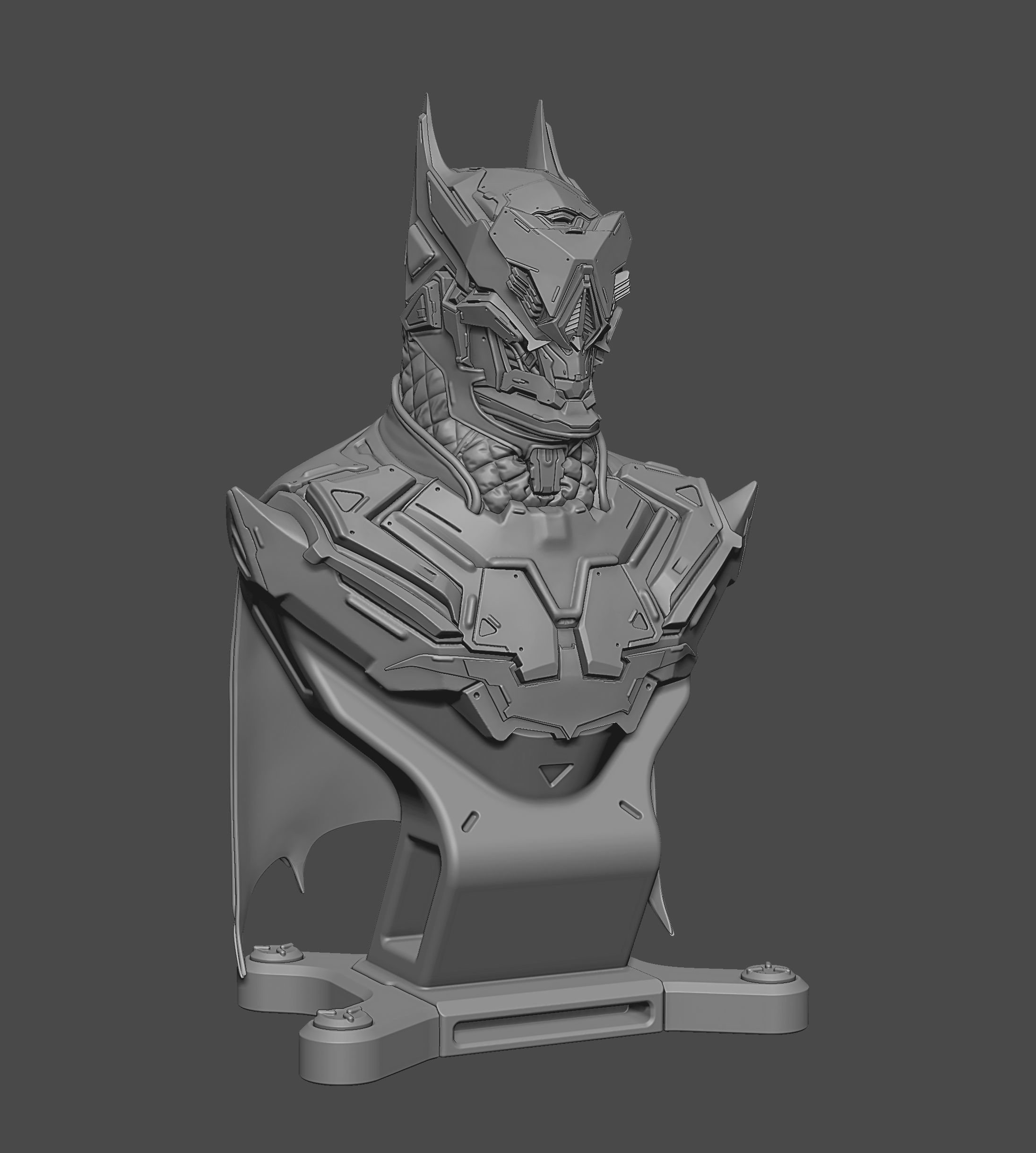 Batman Hardsurface bust 3D print model_2