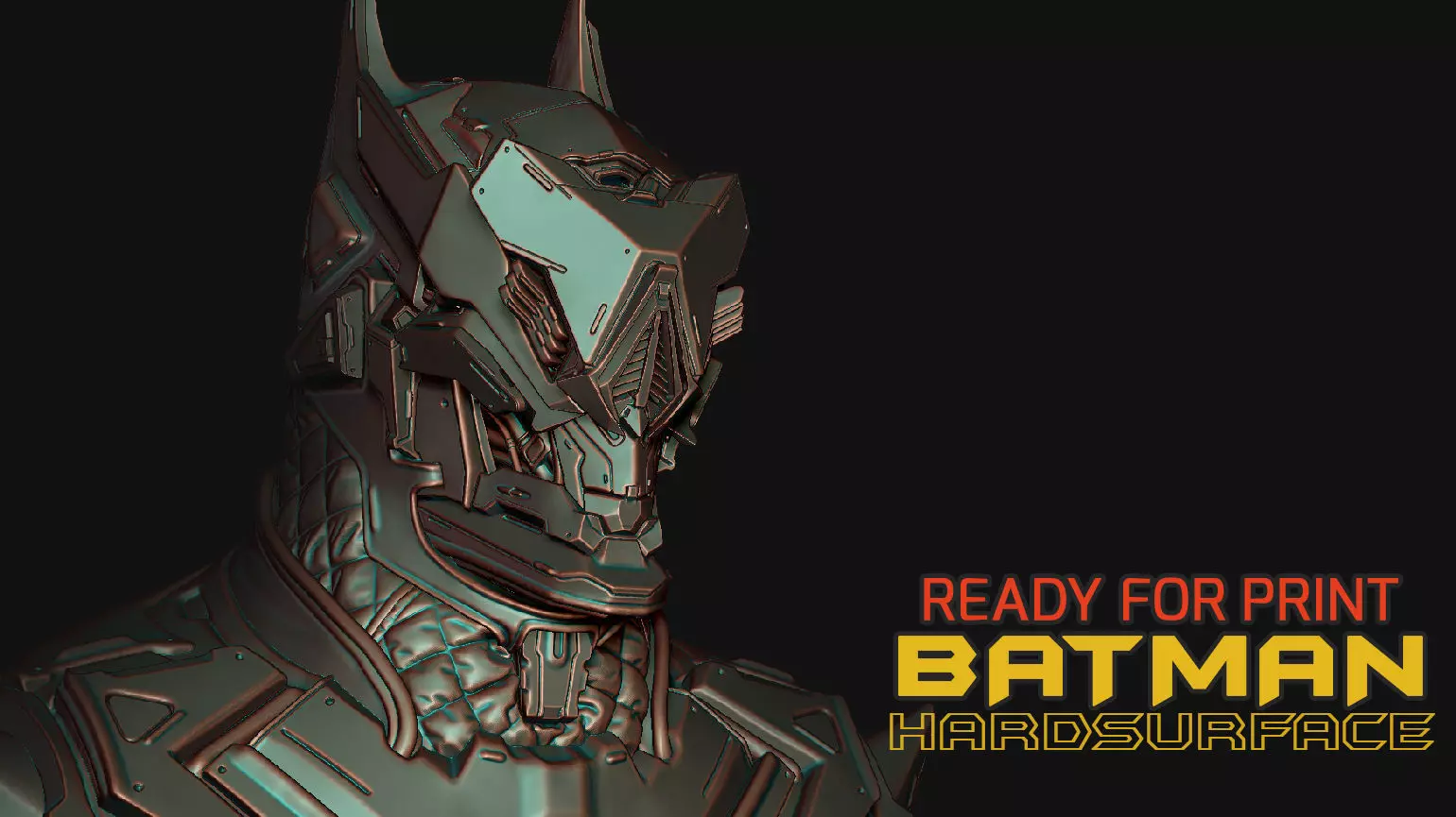 Batman Hardsurface bust 3D print model_0