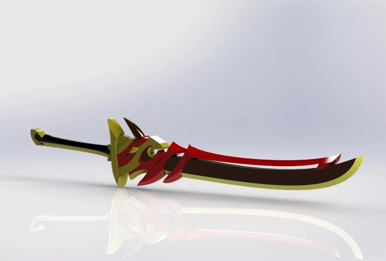 1 12 scale Redhorn Stonethresher Genshin Impact miniature weapon 3D print model_0