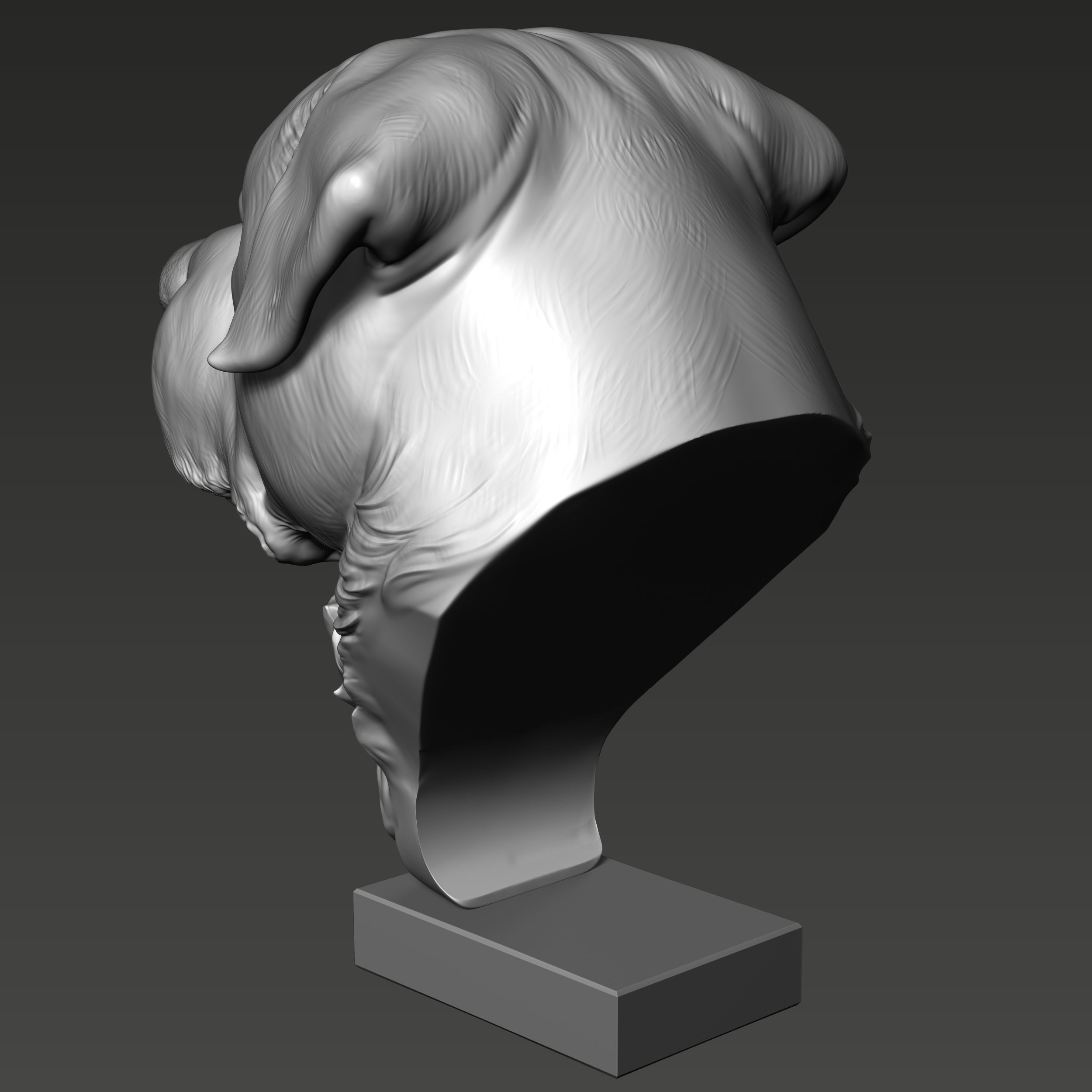 Rottweiler Head Sculpture 3D print model_6
