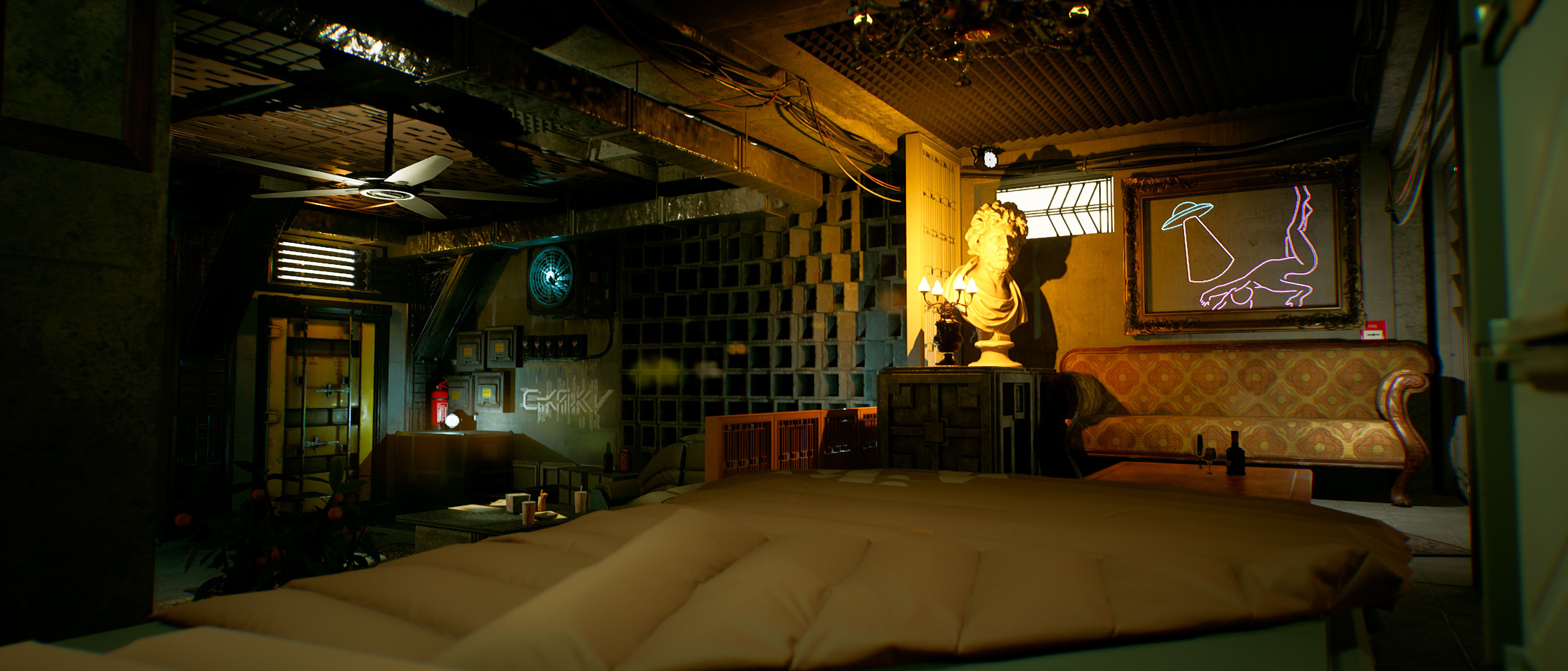 Cyberpunk Flat Environment Kit UE5 Low-poly 3D model_4