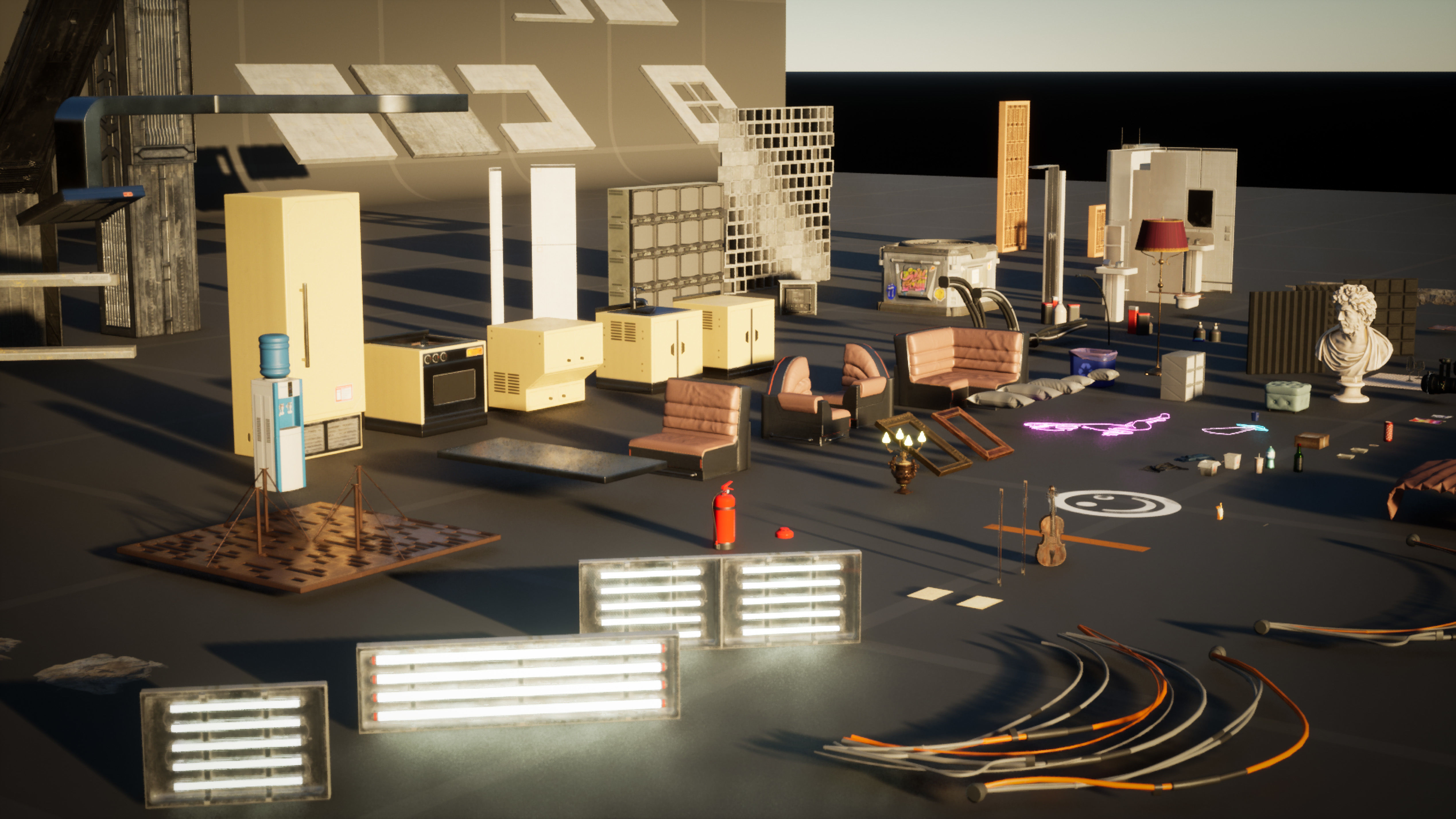 Cyberpunk Flat Environment Kit UE5 Low-poly 3D model_9