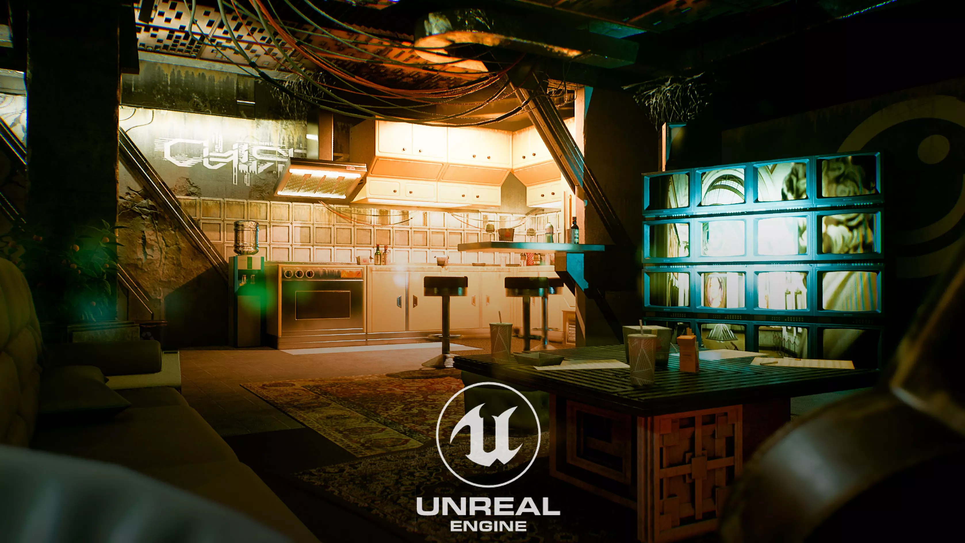 Cyberpunk Flat Environment Kit UE5 Low-poly 3D model_0