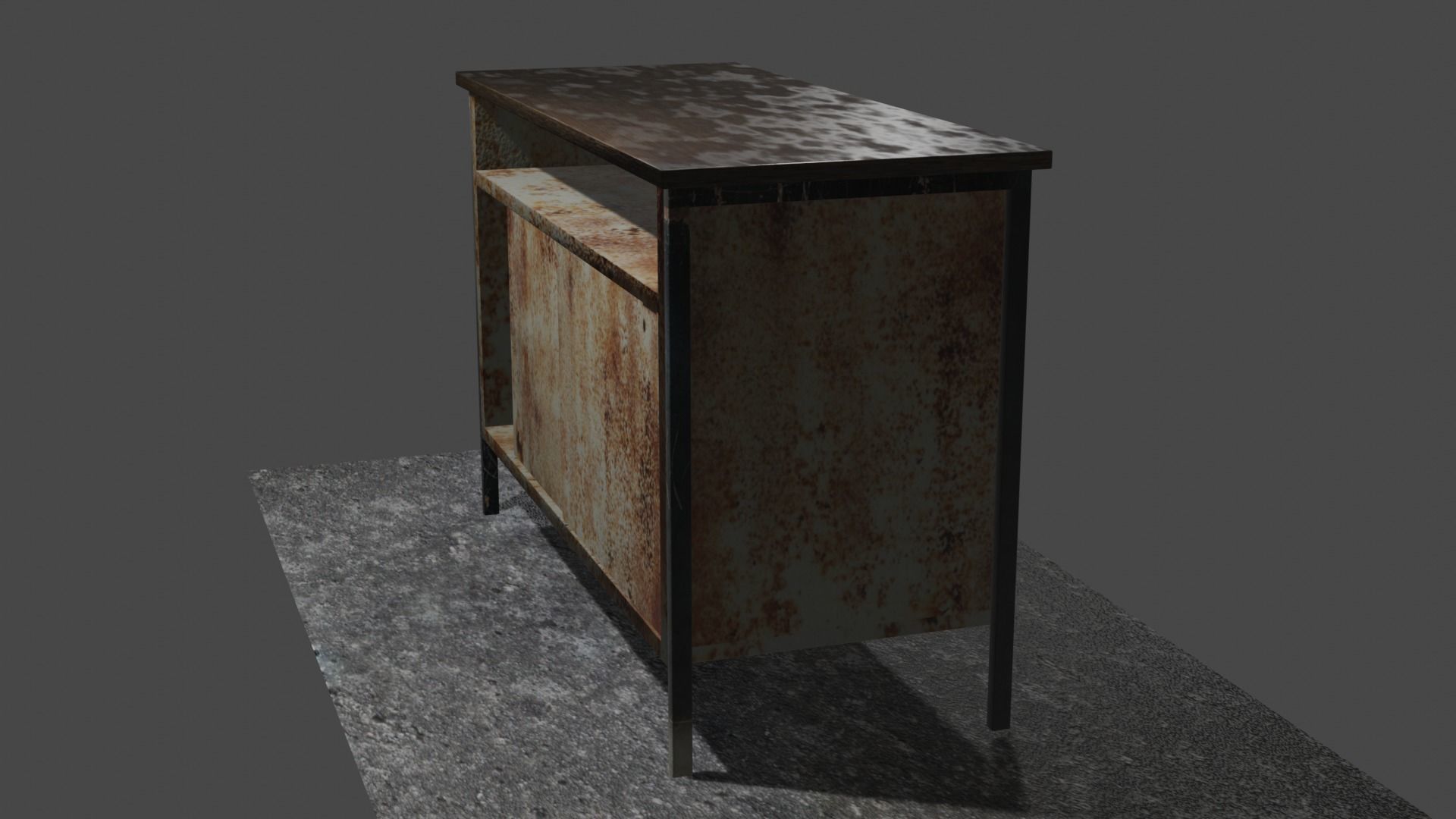 Rusty table Low-poly 3D model_4