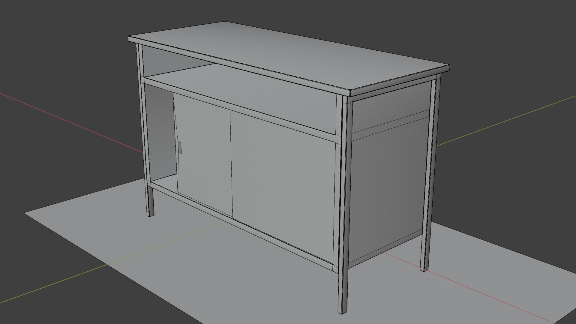Rusty table Low-poly 3D model_3