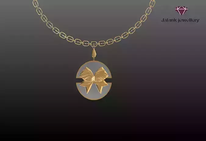 3d model bow necklace design 