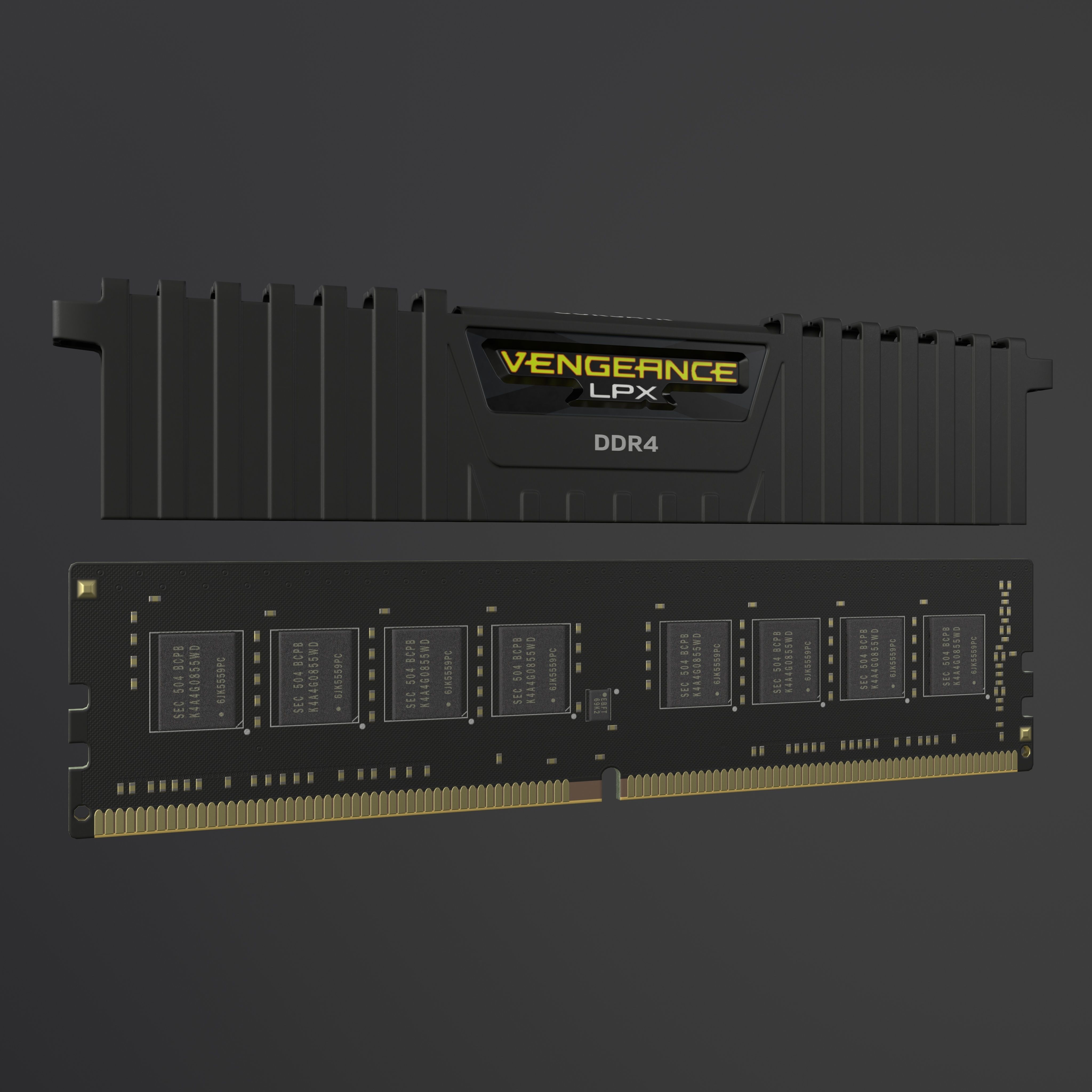Corsair Vengeance LPX DDR4 RAM Low-poly 3D model_12