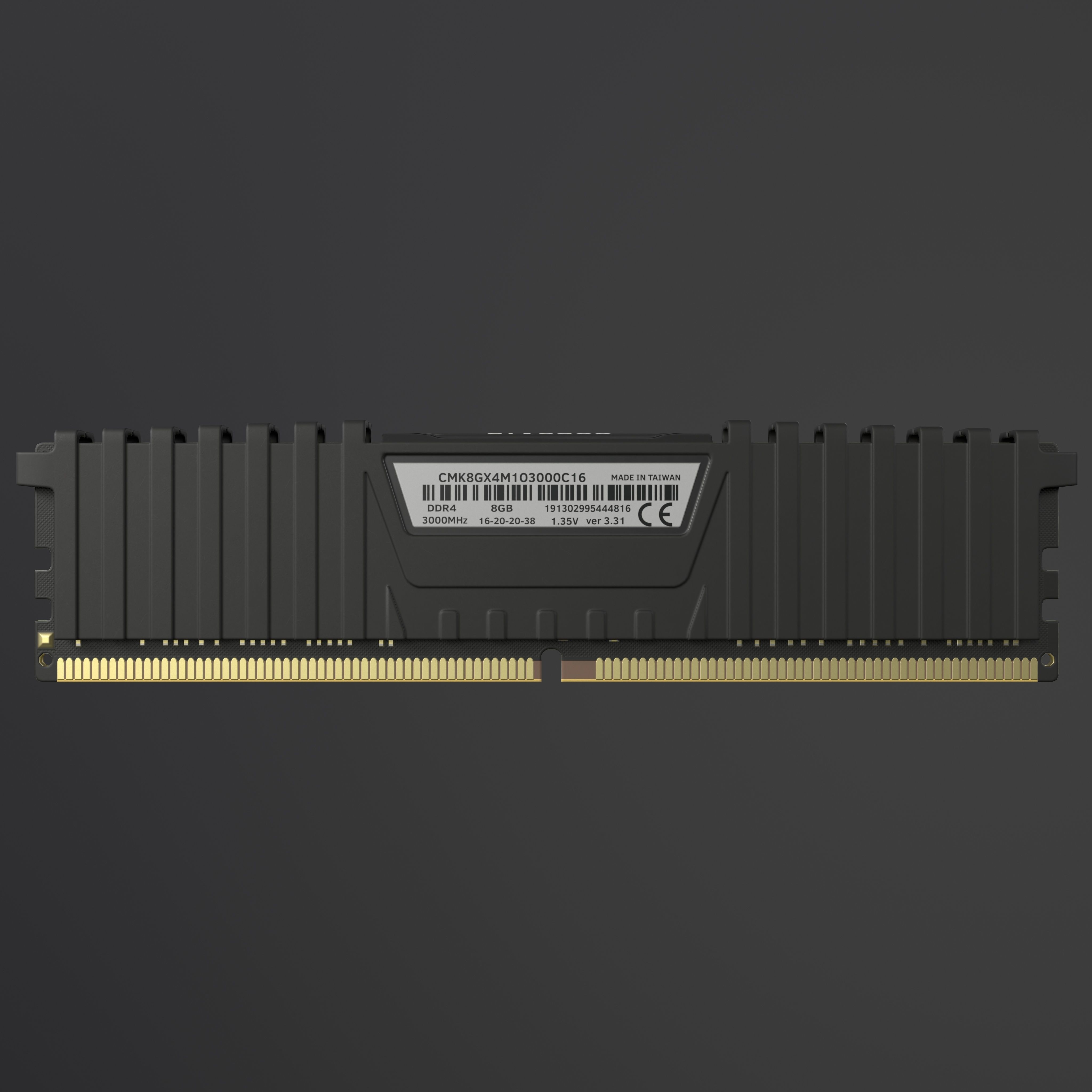 Corsair Vengeance LPX DDR4 RAM Low-poly 3D model_7