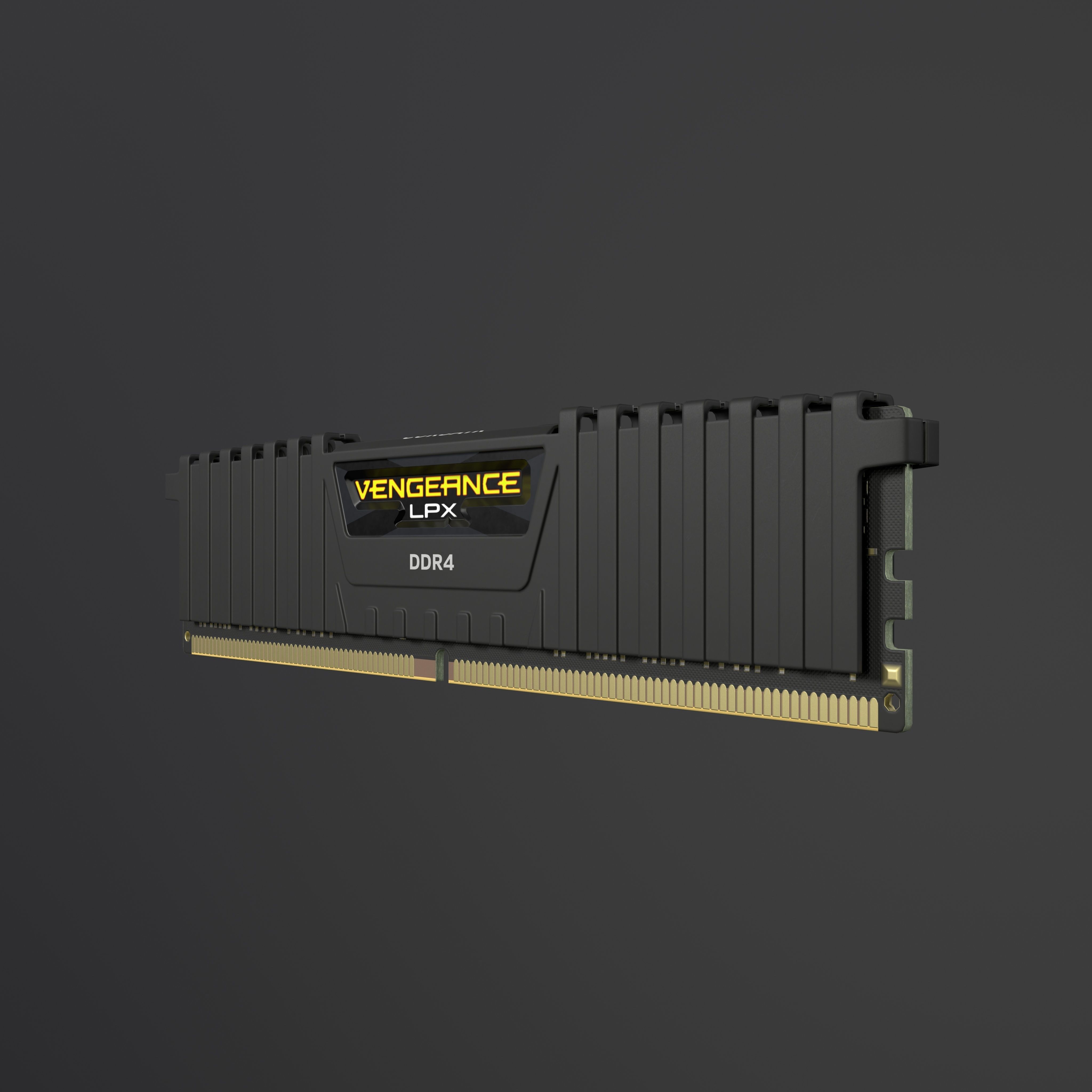 Corsair Vengeance LPX DDR4 RAM Low-poly 3D model_10