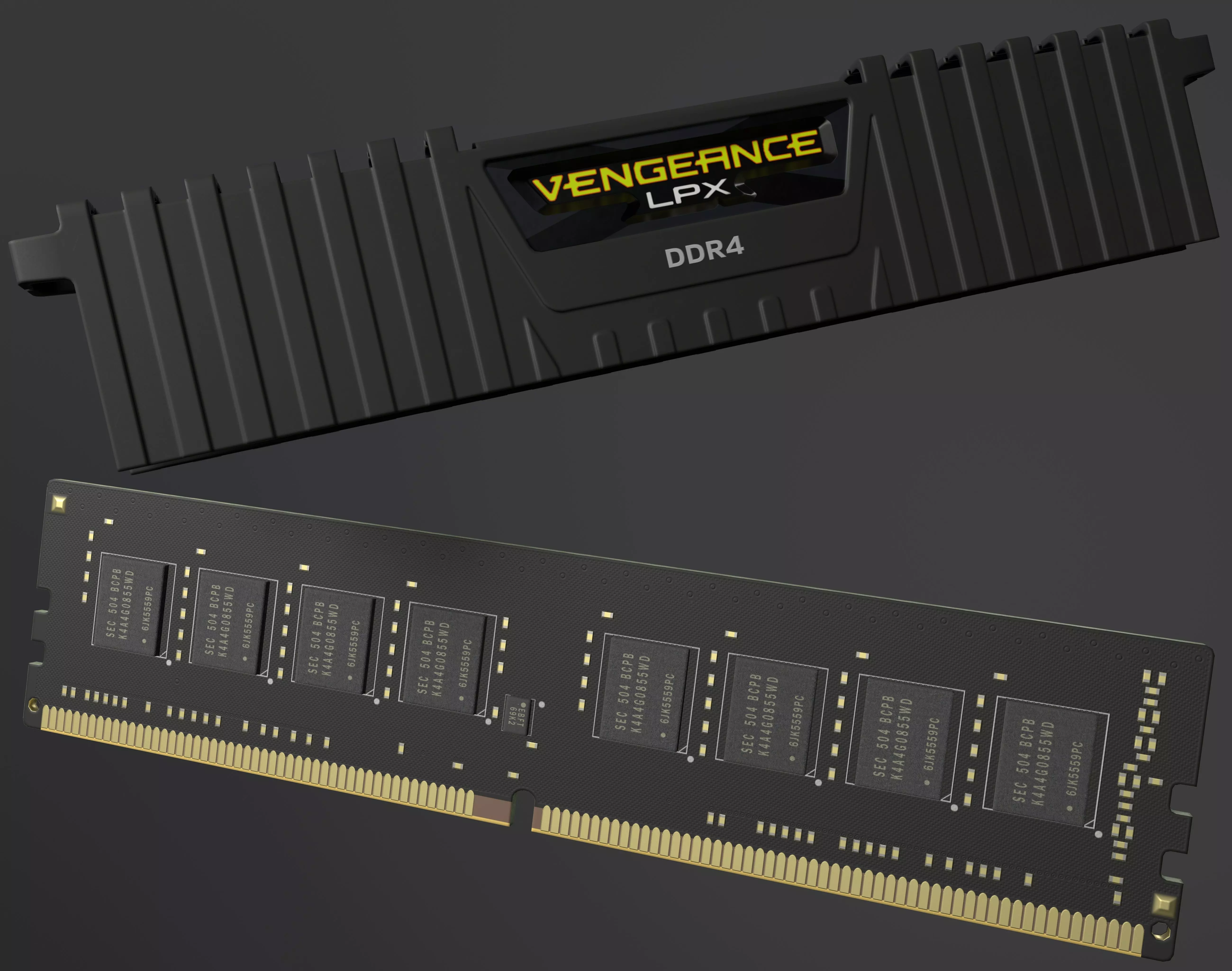 Corsair Vengeance LPX DDR4 RAM Low-poly 3D model_0