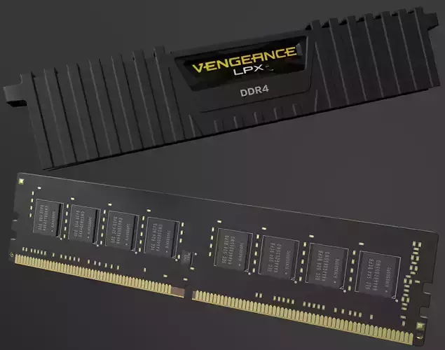 Corsair Vengeance LPX DDR4 RAM Low-poly 3D model Corsair Vengeance LPX DDR4 RAM Low-poly 3D model