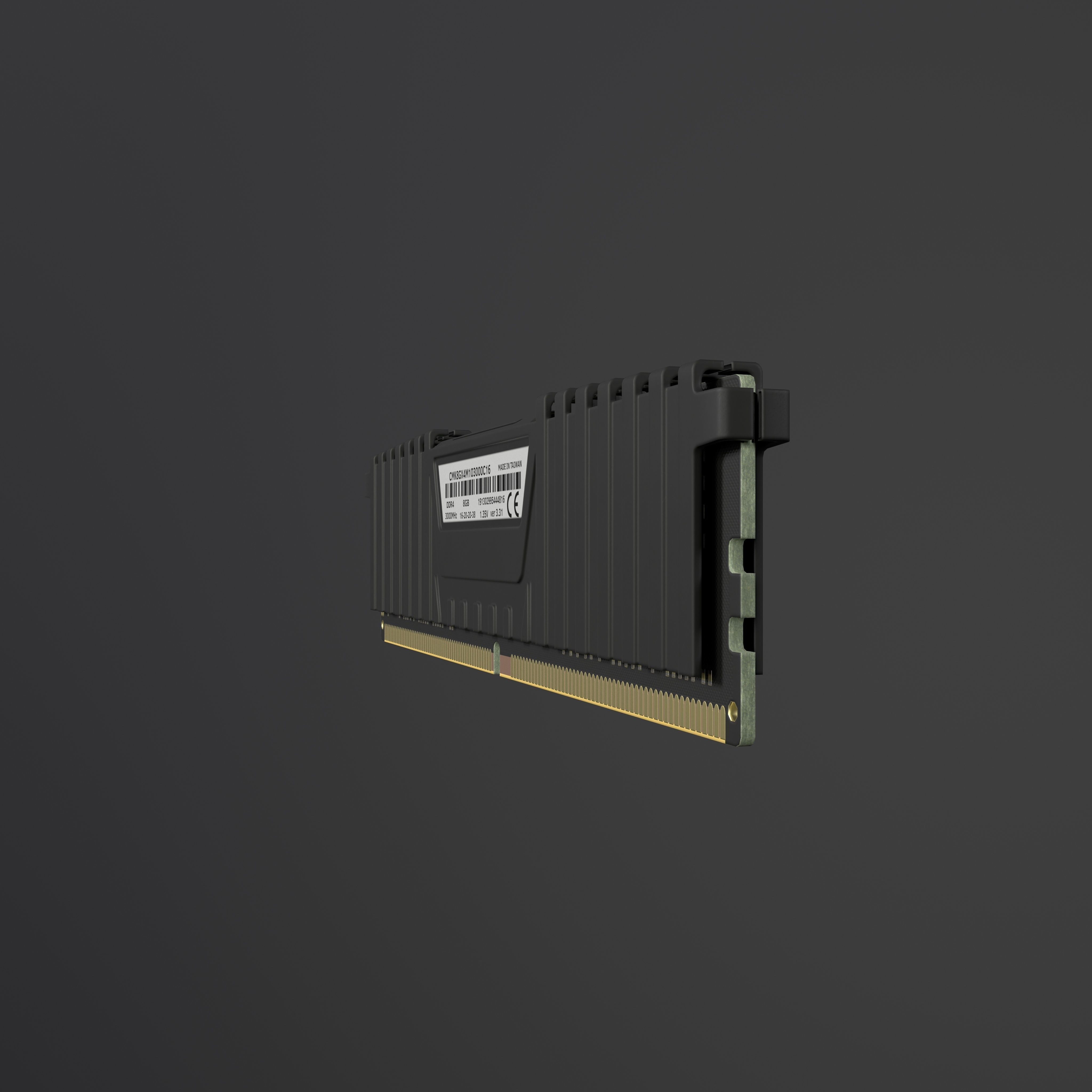 Corsair Vengeance LPX DDR4 RAM Low-poly 3D model_5