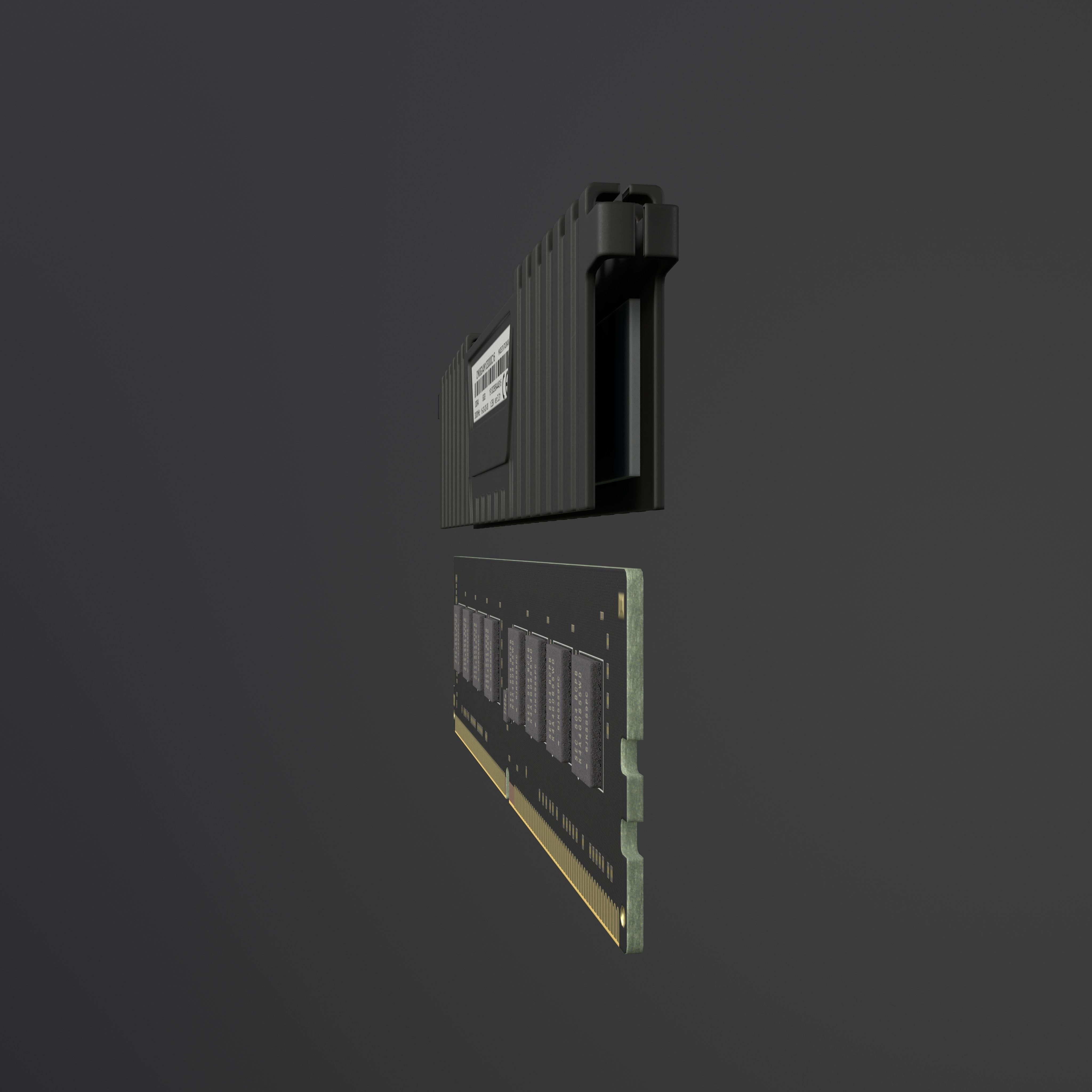 Corsair Vengeance LPX DDR4 RAM Low-poly 3D model_14