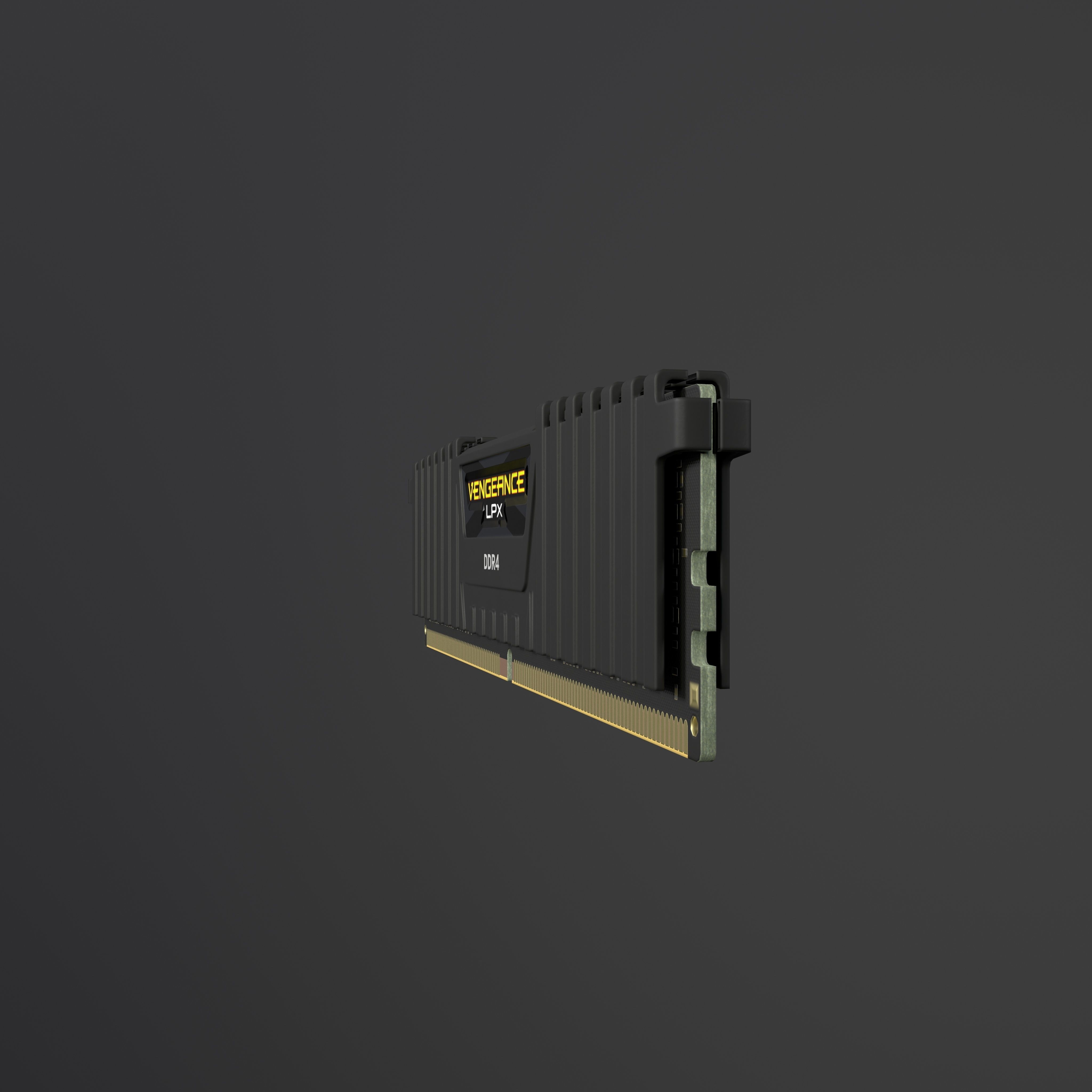Corsair Vengeance LPX DDR4 RAM Low-poly 3D model_9