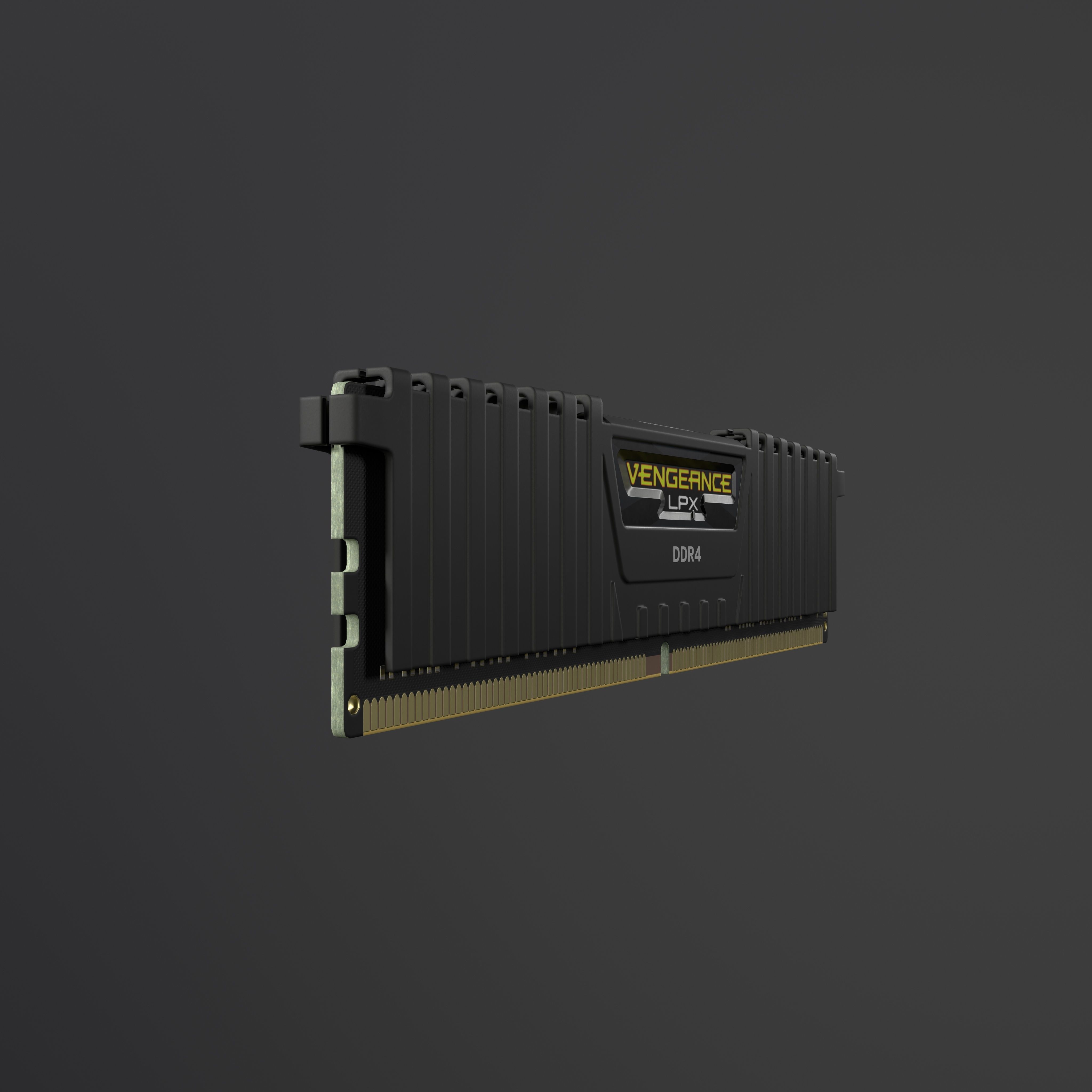Corsair Vengeance LPX DDR4 RAM Low-poly 3D model_4