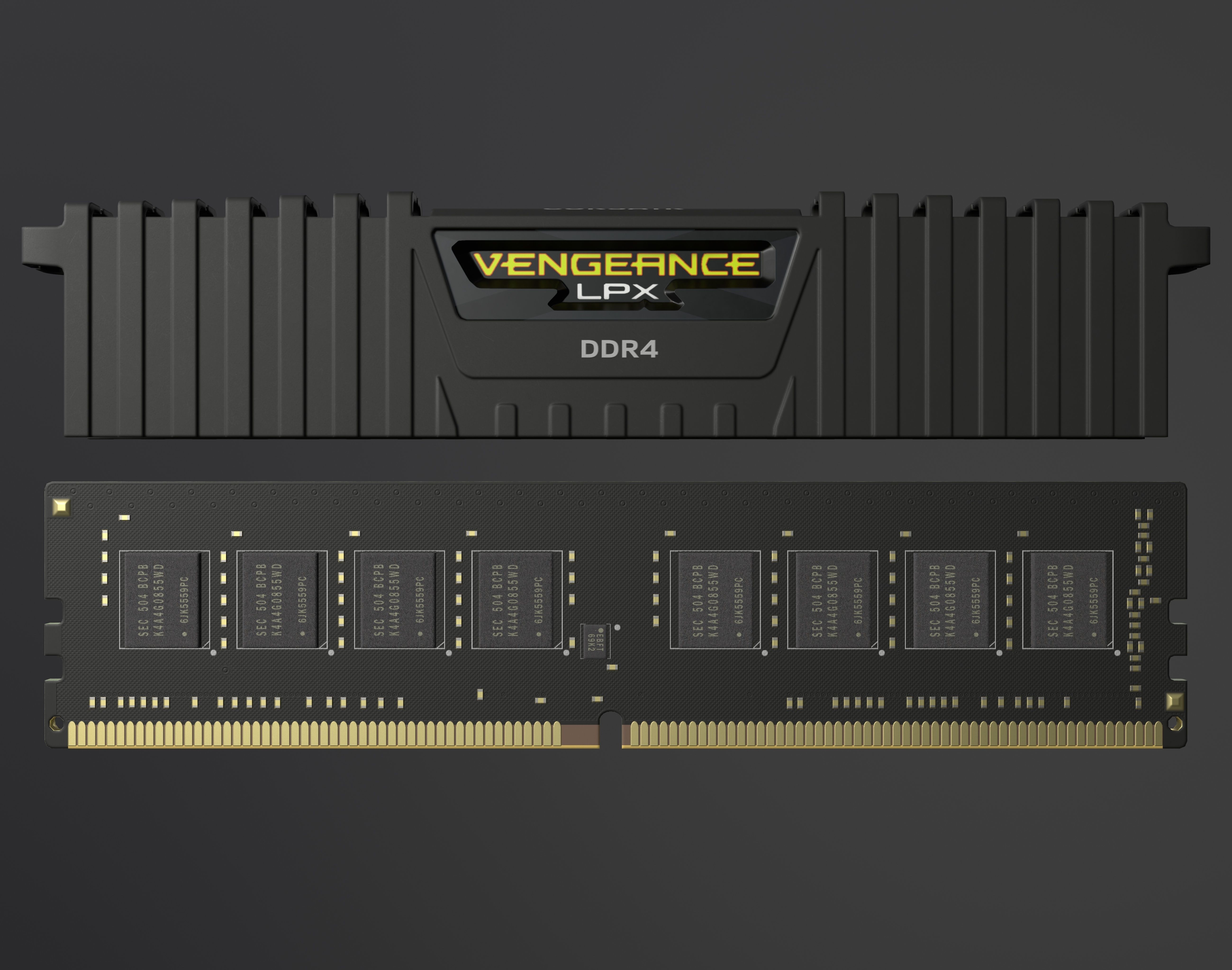 Corsair Vengeance LPX DDR4 RAM Low-poly 3D model_2