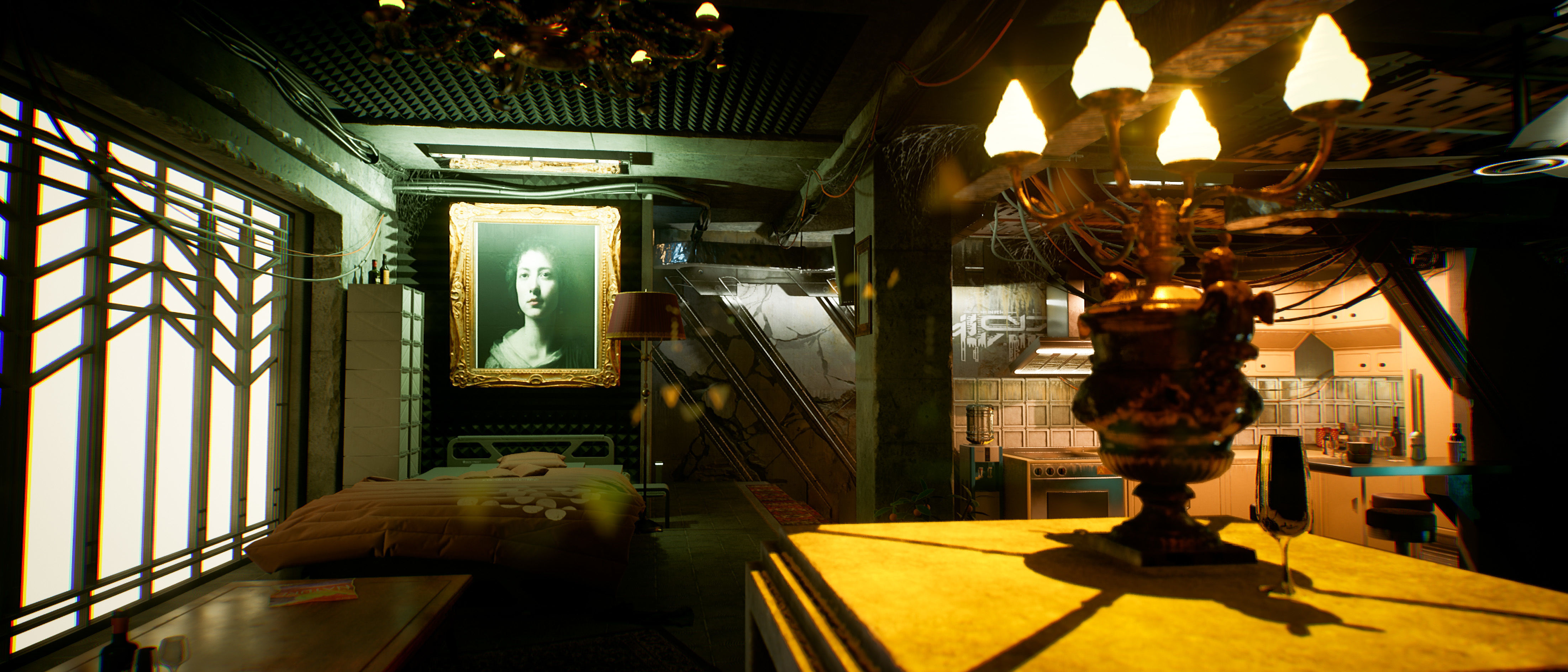 Cyberpunk Apartment Block 2 in 1 Bundle UE5 Low-poly 3D model_4