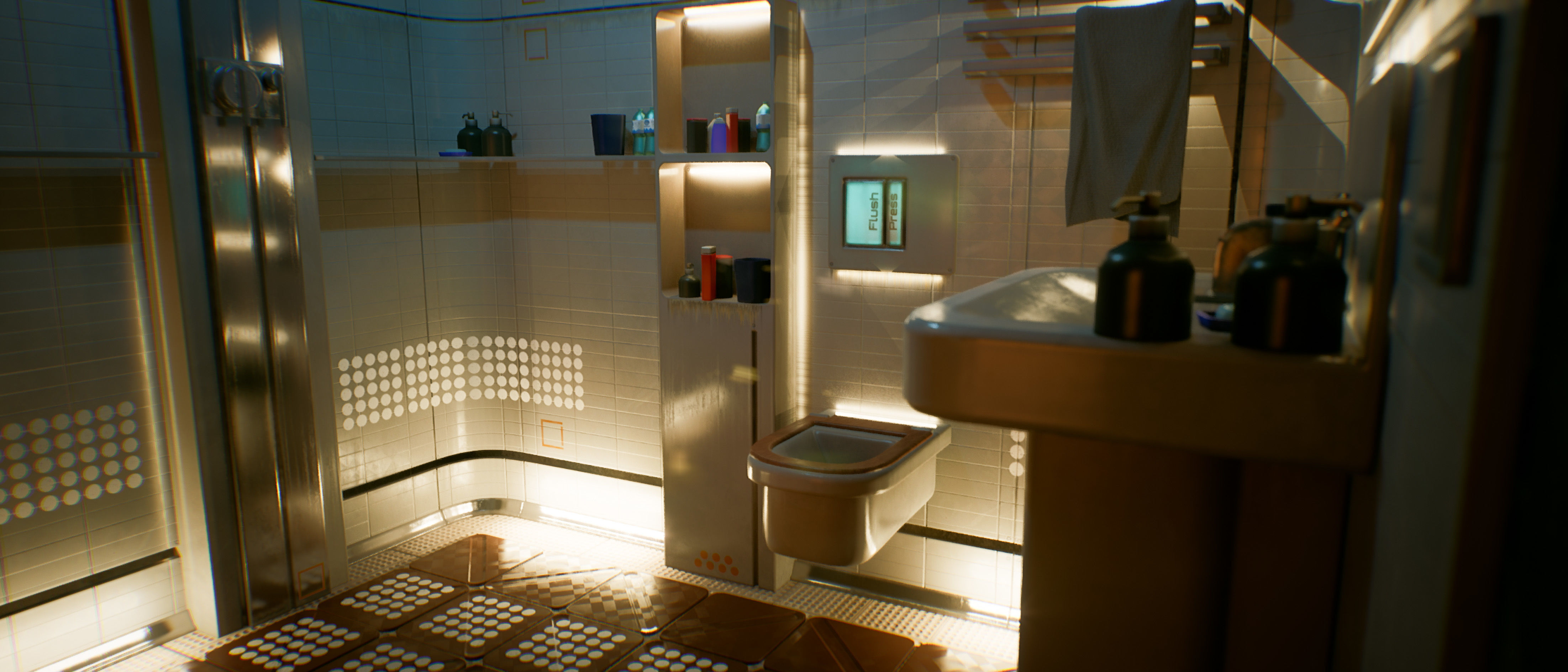 Cyberpunk Apartment Block 2 in 1 Bundle UE5 Low-poly 3D model_12