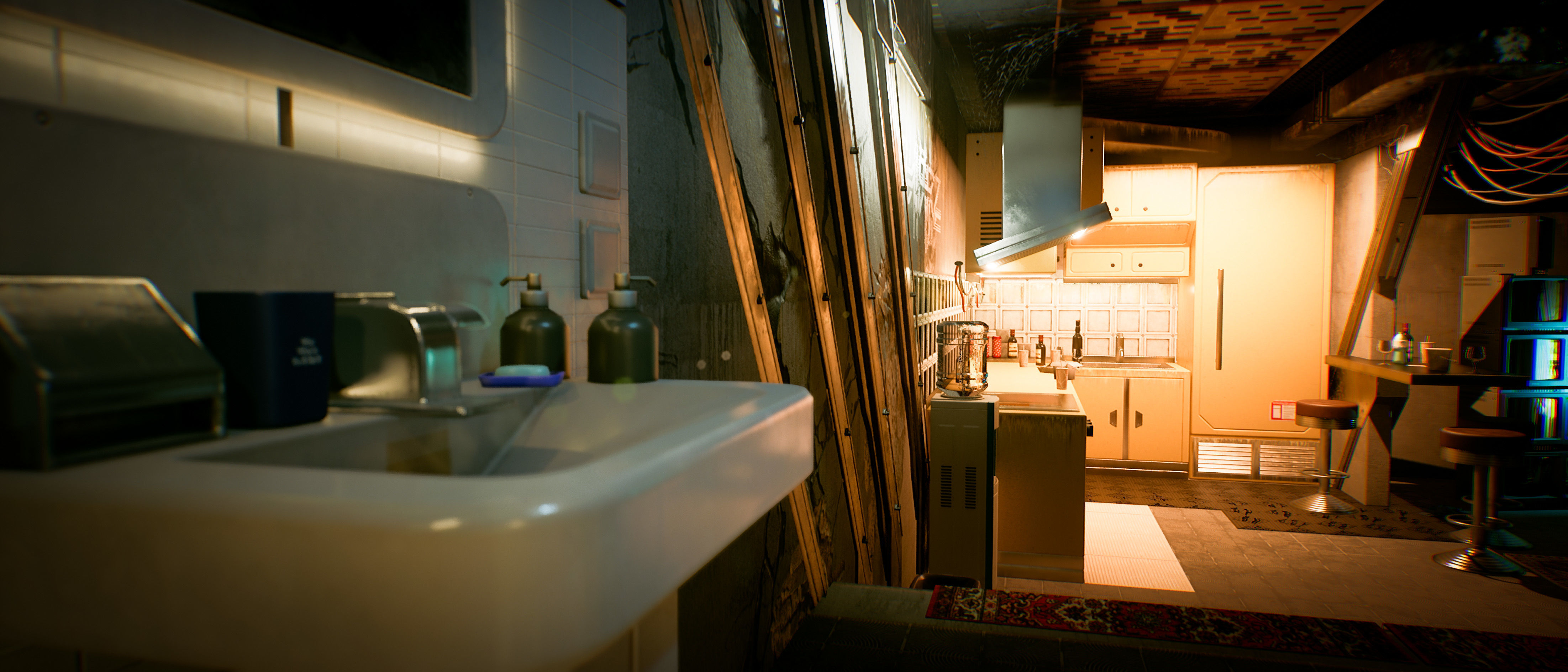 Cyberpunk Apartment Block 2 in 1 Bundle UE5 Low-poly 3D model_20