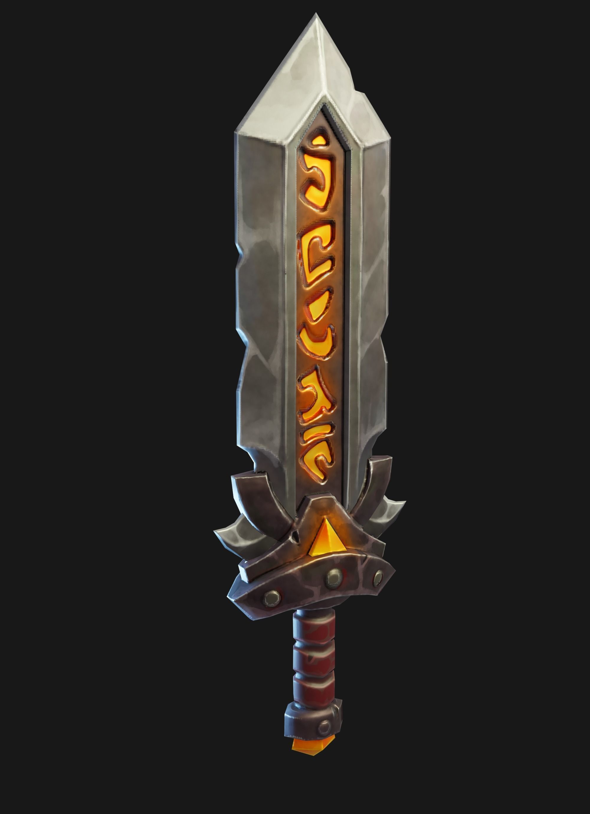 Stylized Sword Weapon Low Poly Game Ready Low-poly 3D model_2