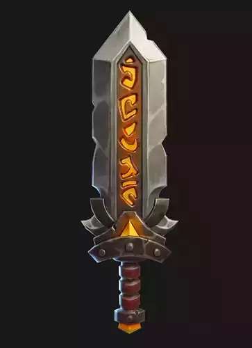 Stylized Sword Weapon Low Poly Game Ready