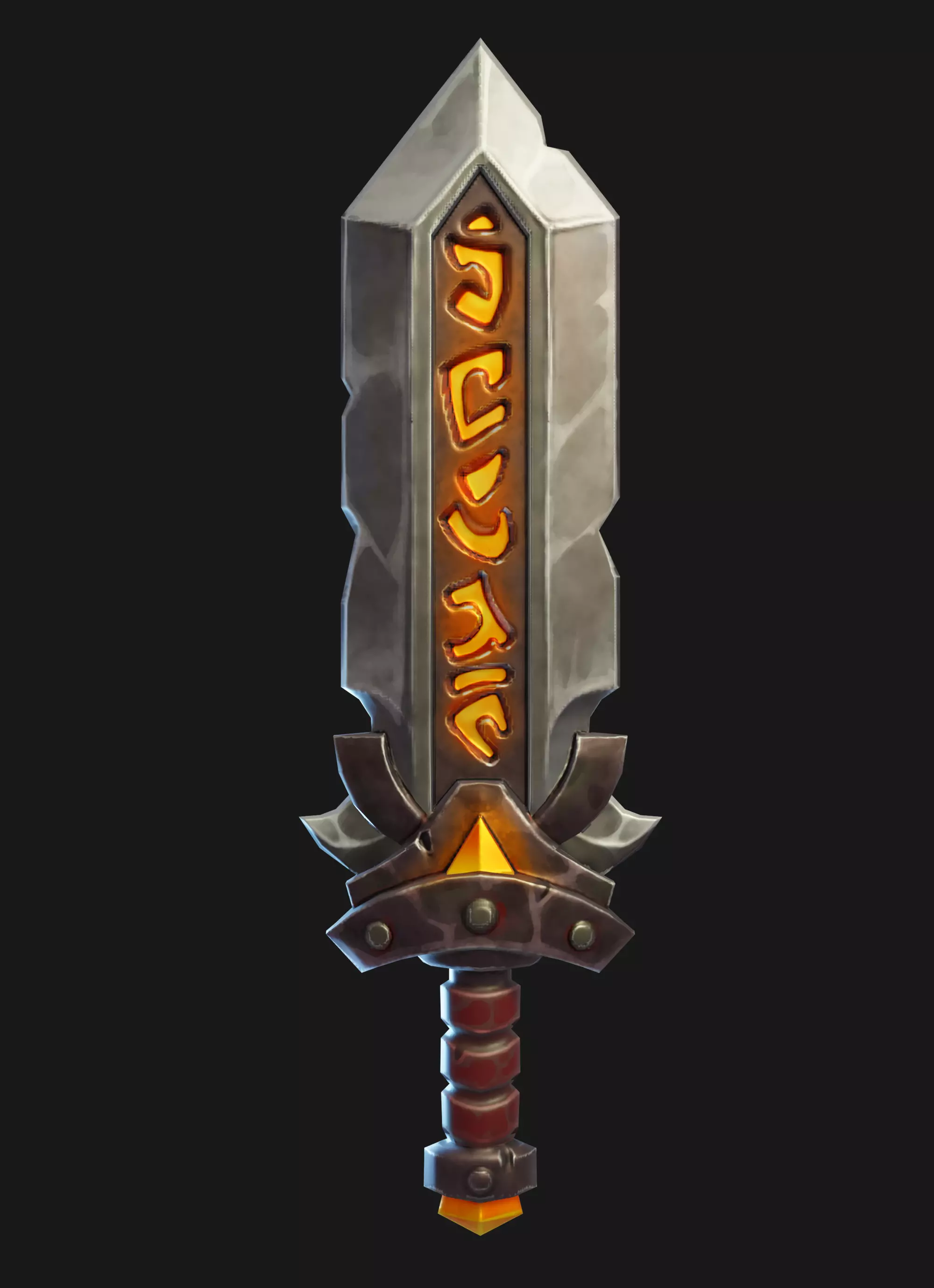 Stylized Sword Weapon Low Poly Game Ready Low-poly 3D model_0
