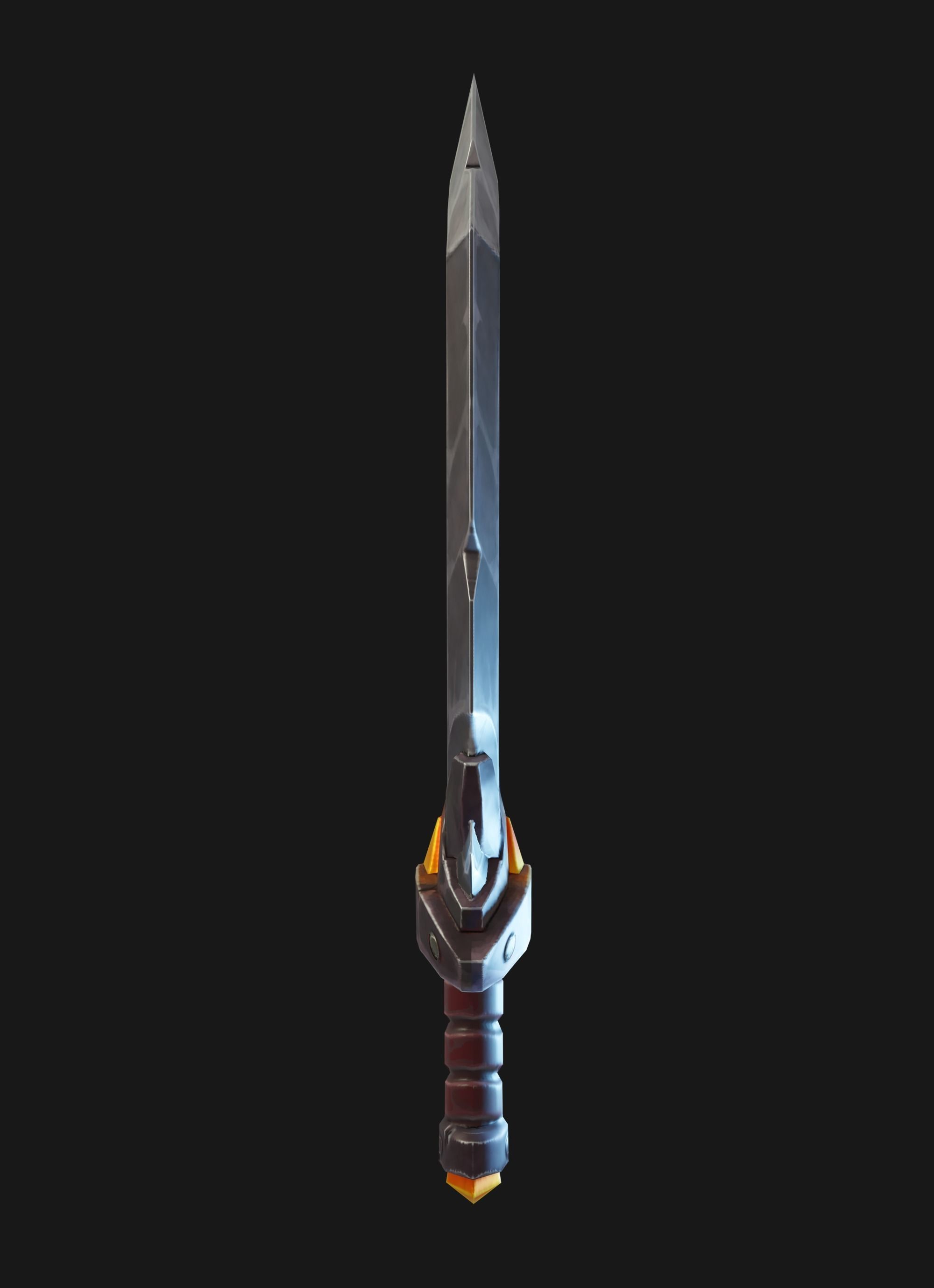 Stylized Sword Weapon Low Poly Game Ready Low-poly 3D model_3