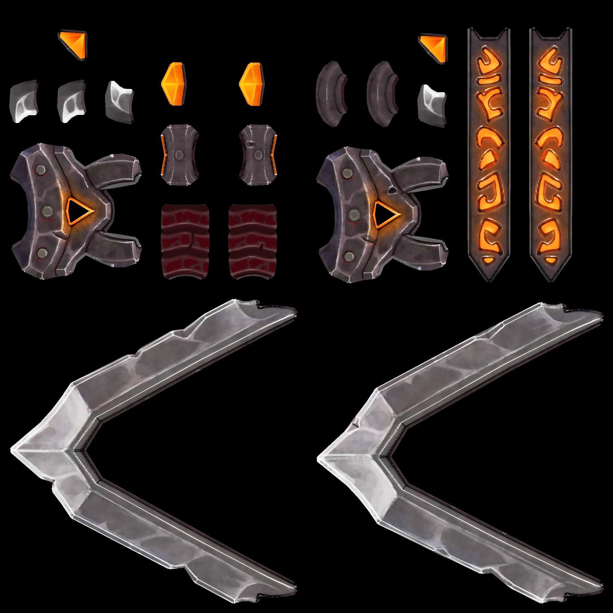 Stylized Sword Weapon Low Poly Game Ready Low-poly 3D model_5