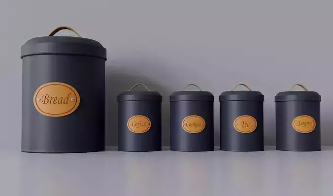 Set of kitchen food containers