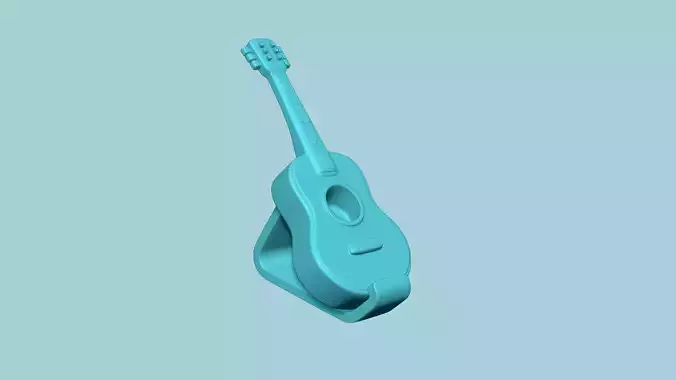 Cartoon Guitar Vase - Artificial Plant Pot - STL Printable 3D print model