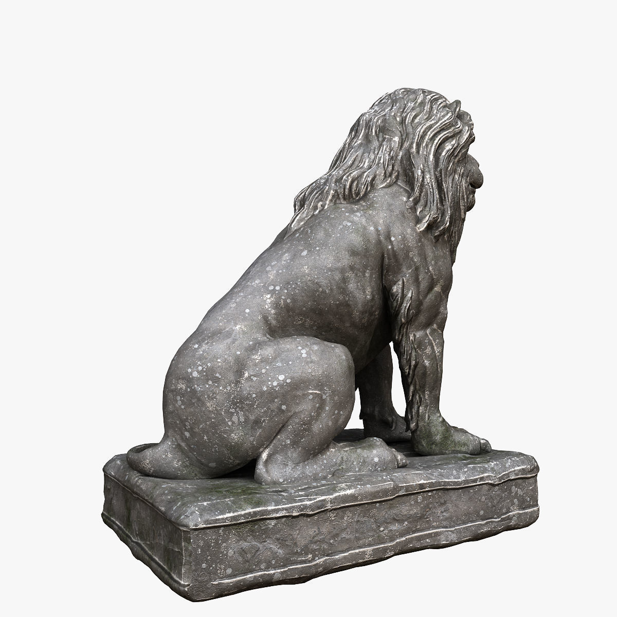 Lion Sculpture Low-poly 3D model_4