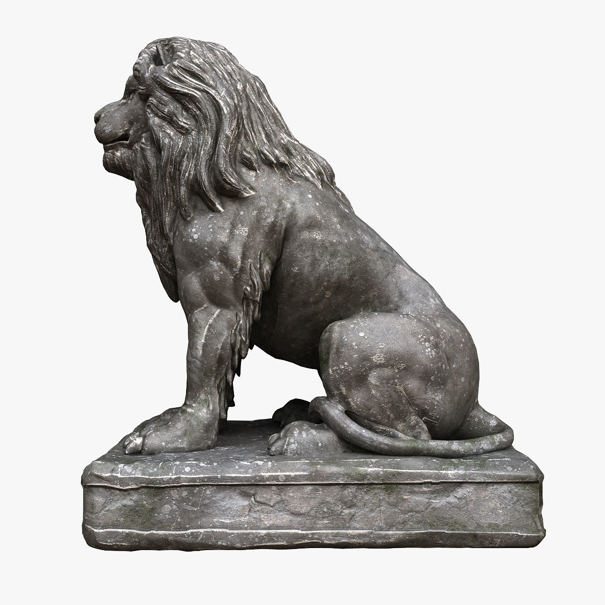 Lion Sculpture Low-poly 3D model_1