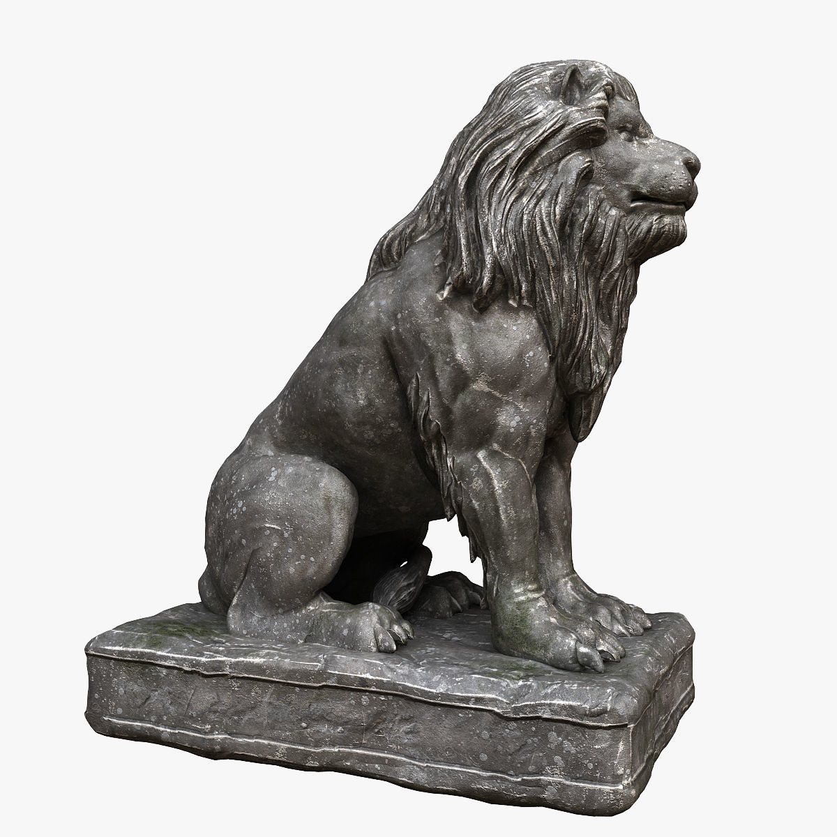 Lion Sculpture Low-poly 3D model_3