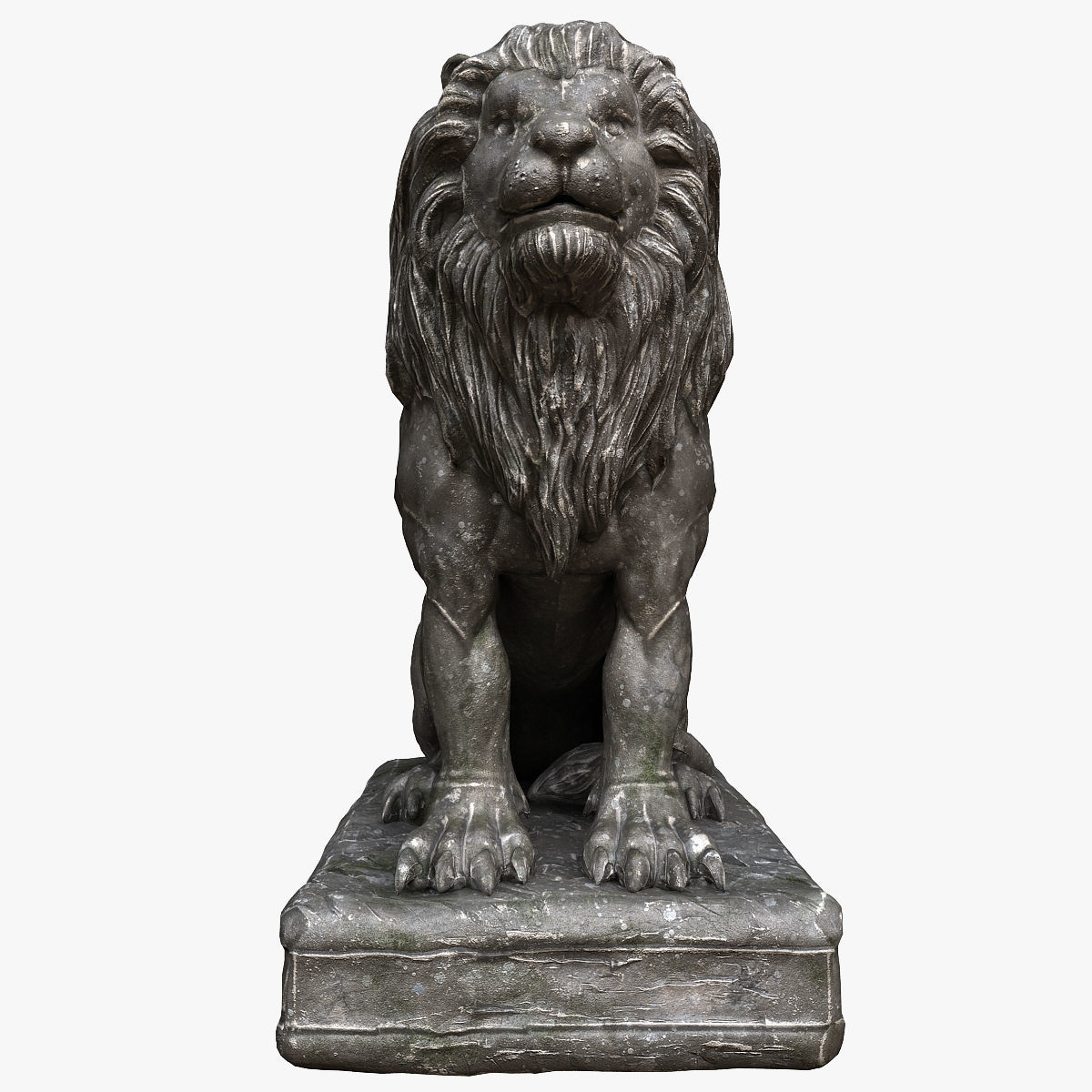 Lion Sculpture Low-poly 3D model_2