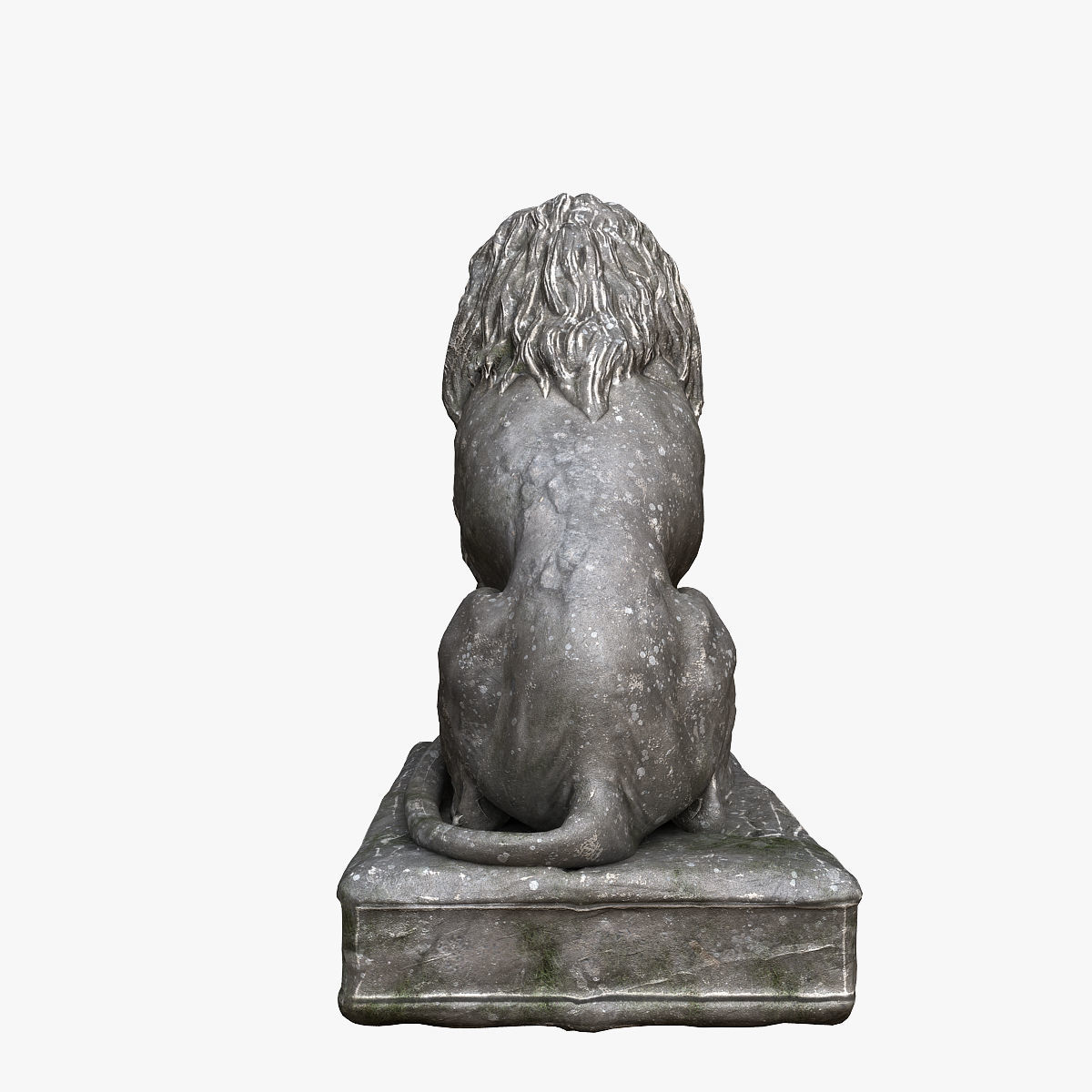 Lion Sculpture Low-poly 3D model_5