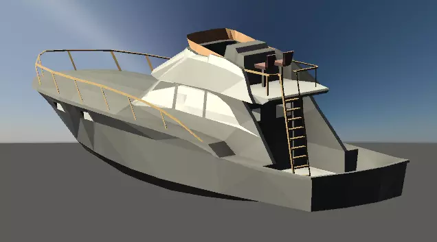 BARCO boat with ladder 3D model_0
