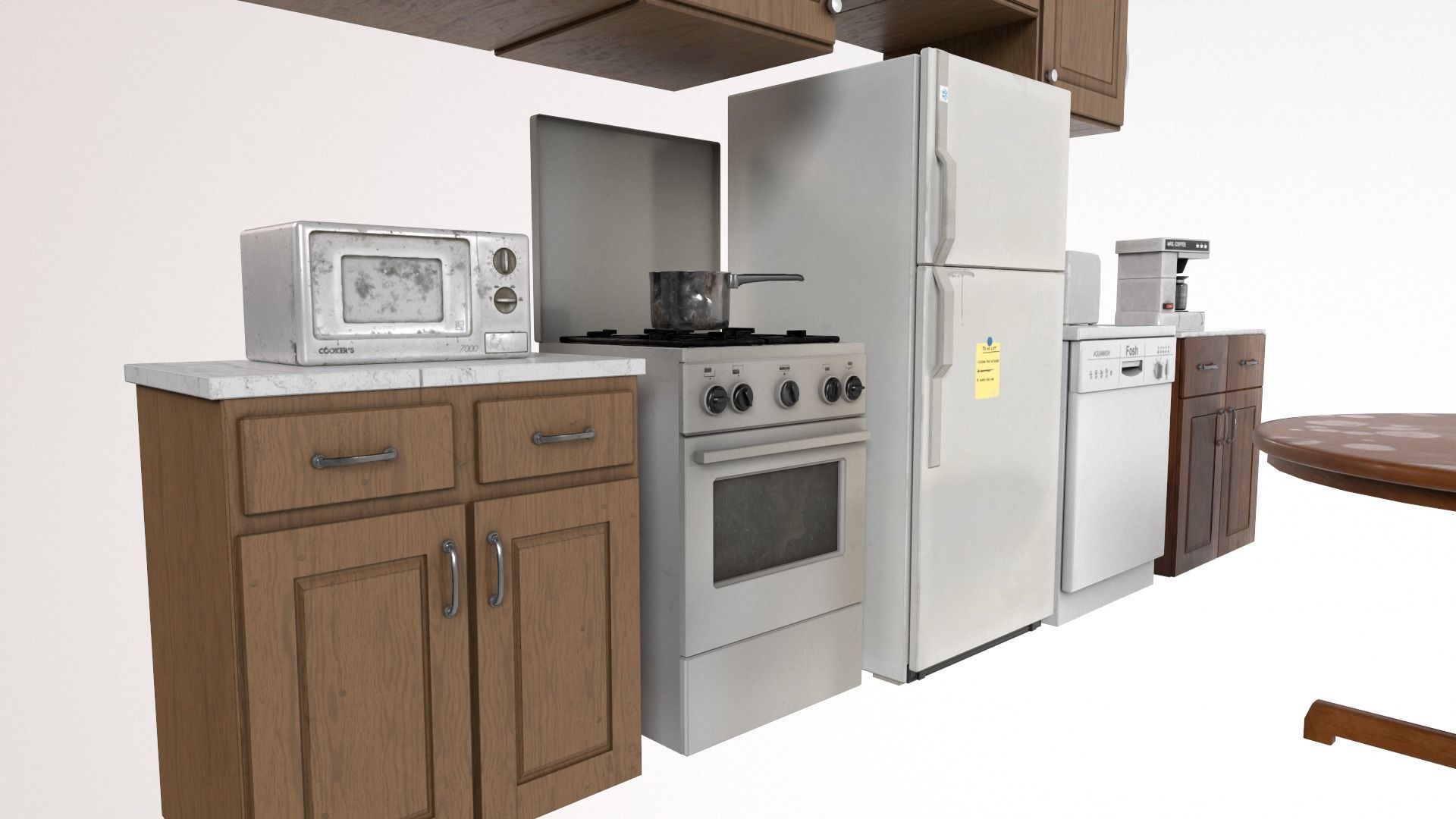 Kitchen Pack 90s Low-poly 3D model_5