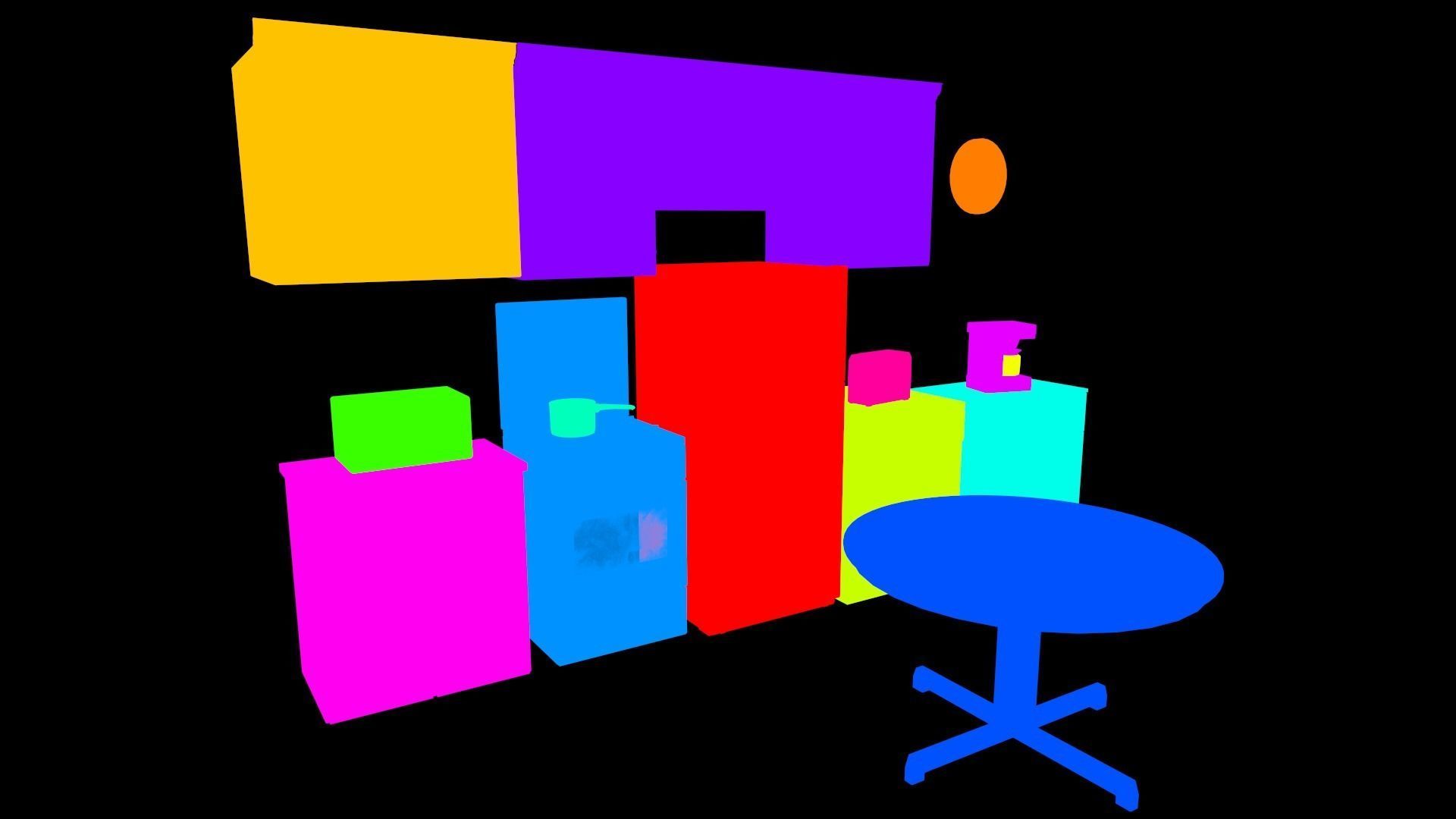 Kitchen Pack 90s Low-poly 3D model_18