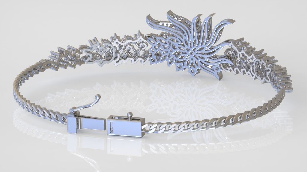 Exclusive Bracelet model 3D printable model 0028-16 3D print model_6