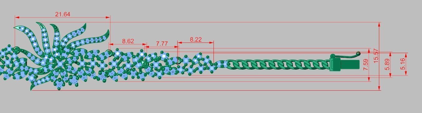 Exclusive Bracelet model 3D printable model 0028-16 3D print model_12