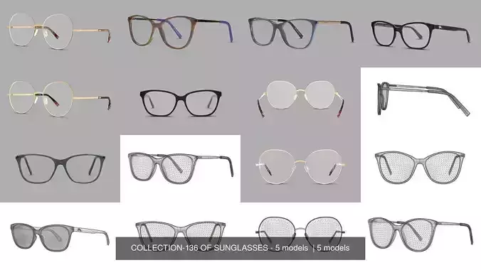 COLLECTION-136 OF SUNGLASSES - 5 models 