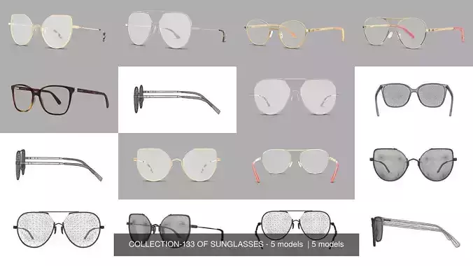 COLLECTION-133 OF SUNGLASSES - 5 models  