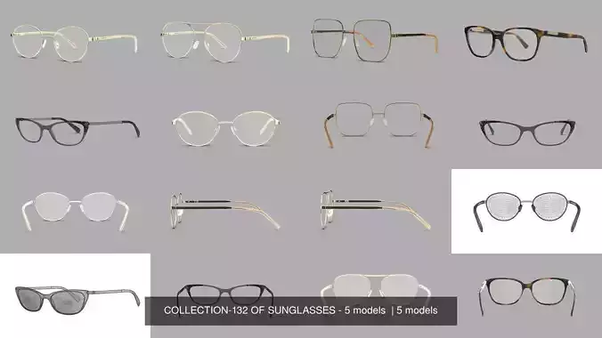 COLLECTION-132 OF SUNGLASSES - 5 models 