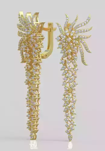 Earring 3D model 3D printable model 0174-7 3D print model